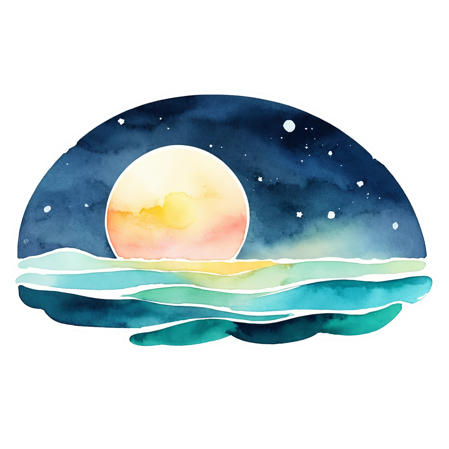 Beach Watercolor sticker isolated on transparent background #12759