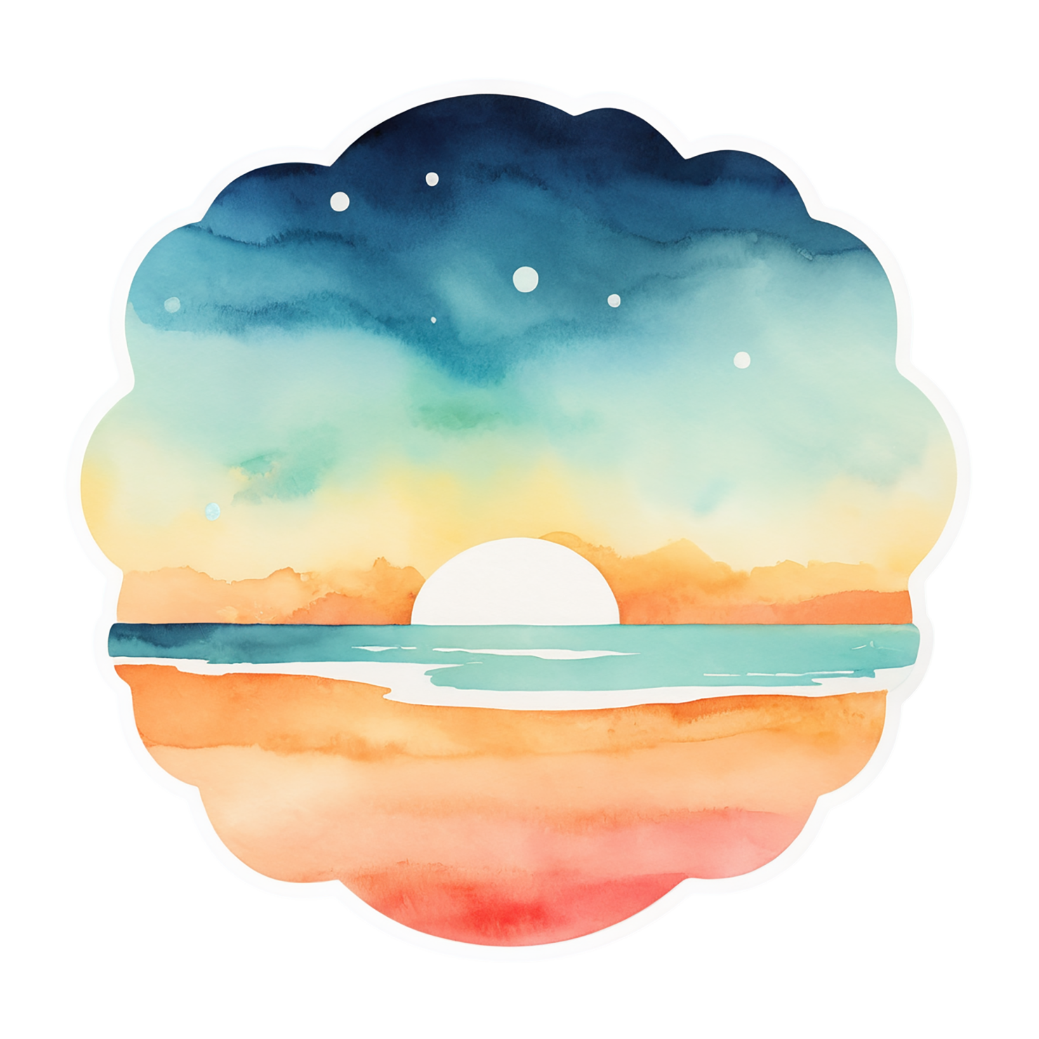 Beach Watercolor sticker isolated on transparent background #12785