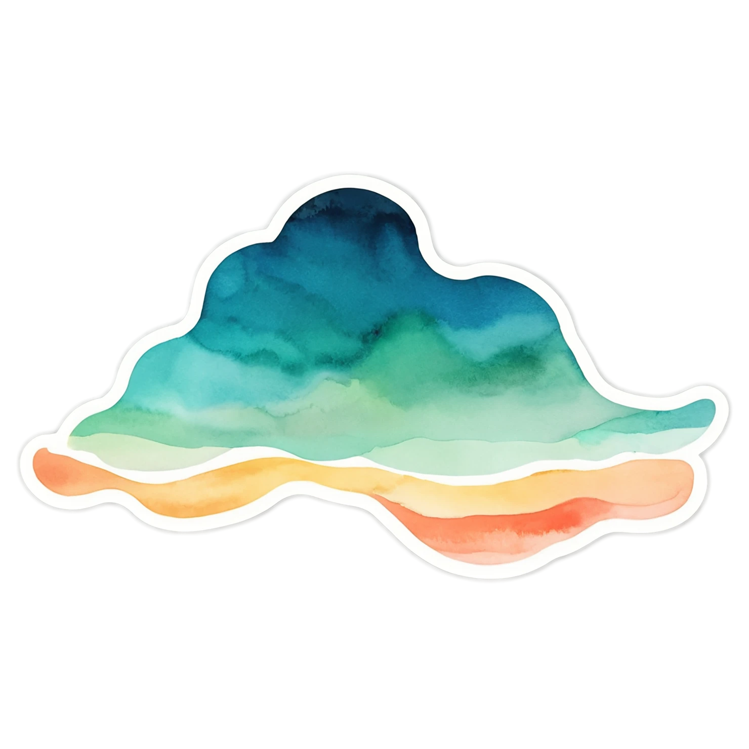 Beach Watercolor sticker isolated on transparent background #12808
