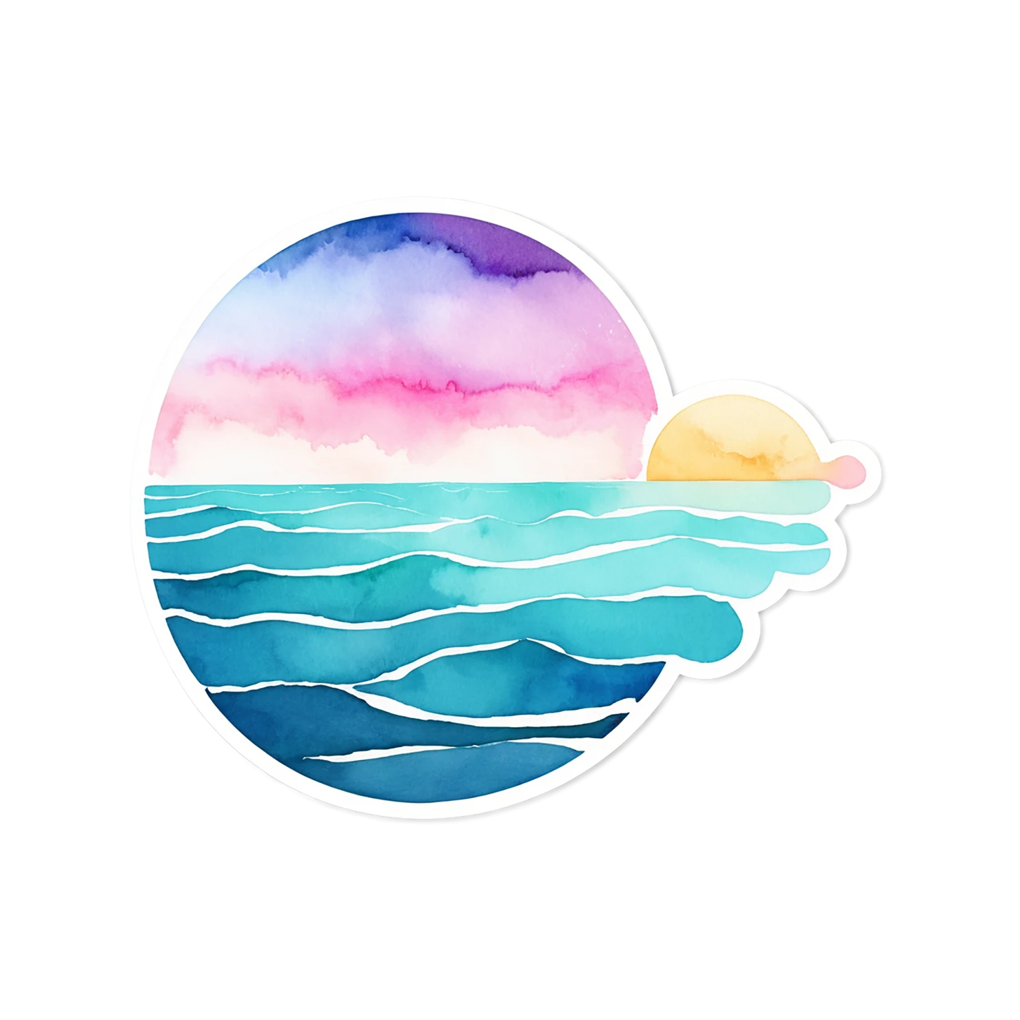 Beach Watercolor sticker isolated on transparent background #12821