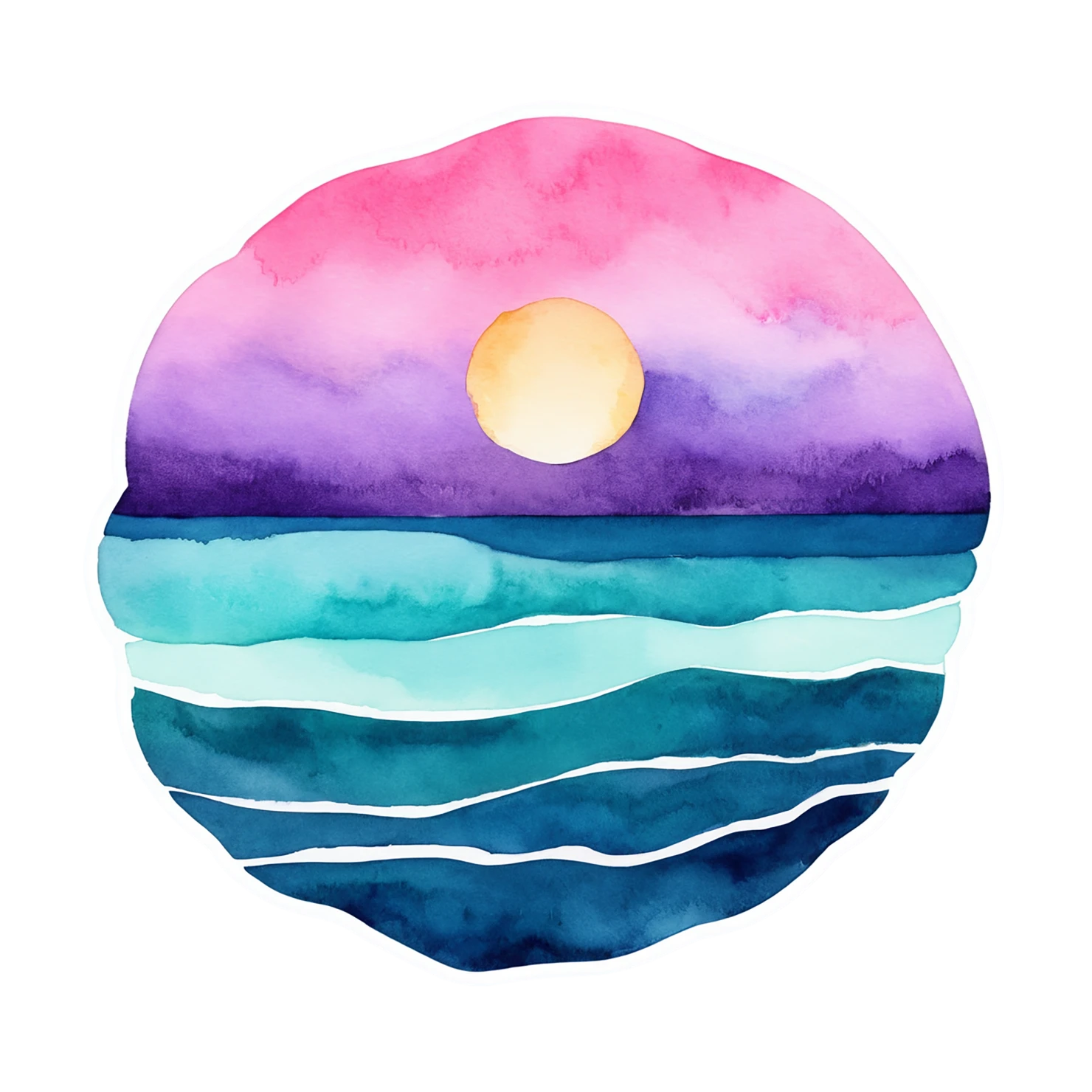 Beach Watercolor sticker isolated on transparent background #12826