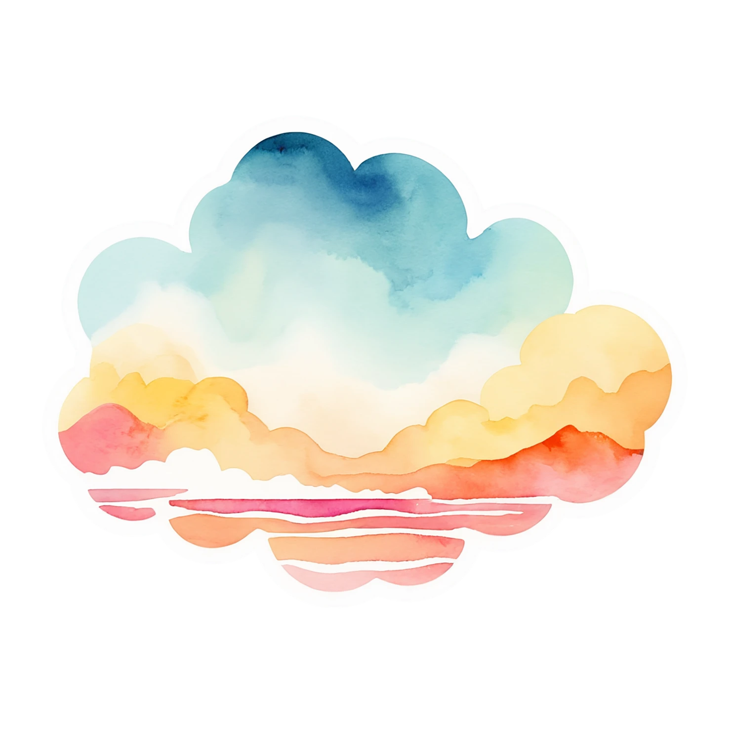 Beach Watercolor sticker isolated on transparent background #12841