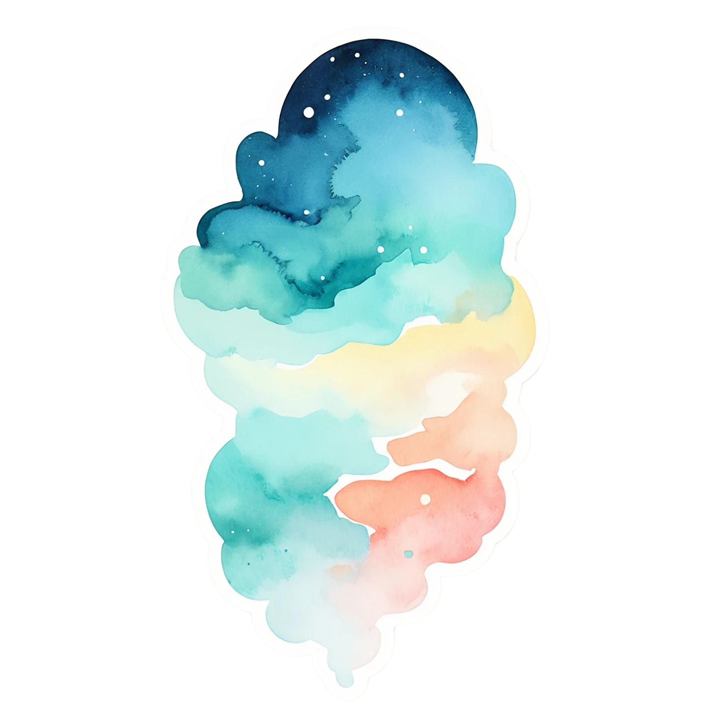 Beach Watercolor sticker isolated on transparent background #12847