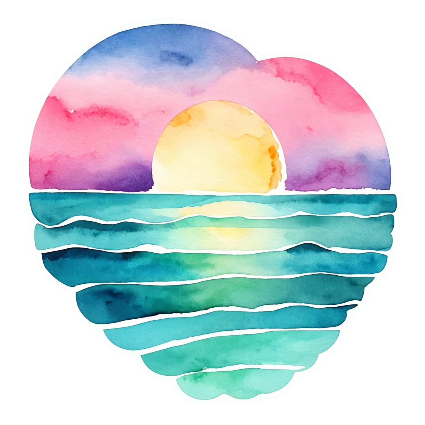 Beach Watercolor sticker isolated on transparent background #12849