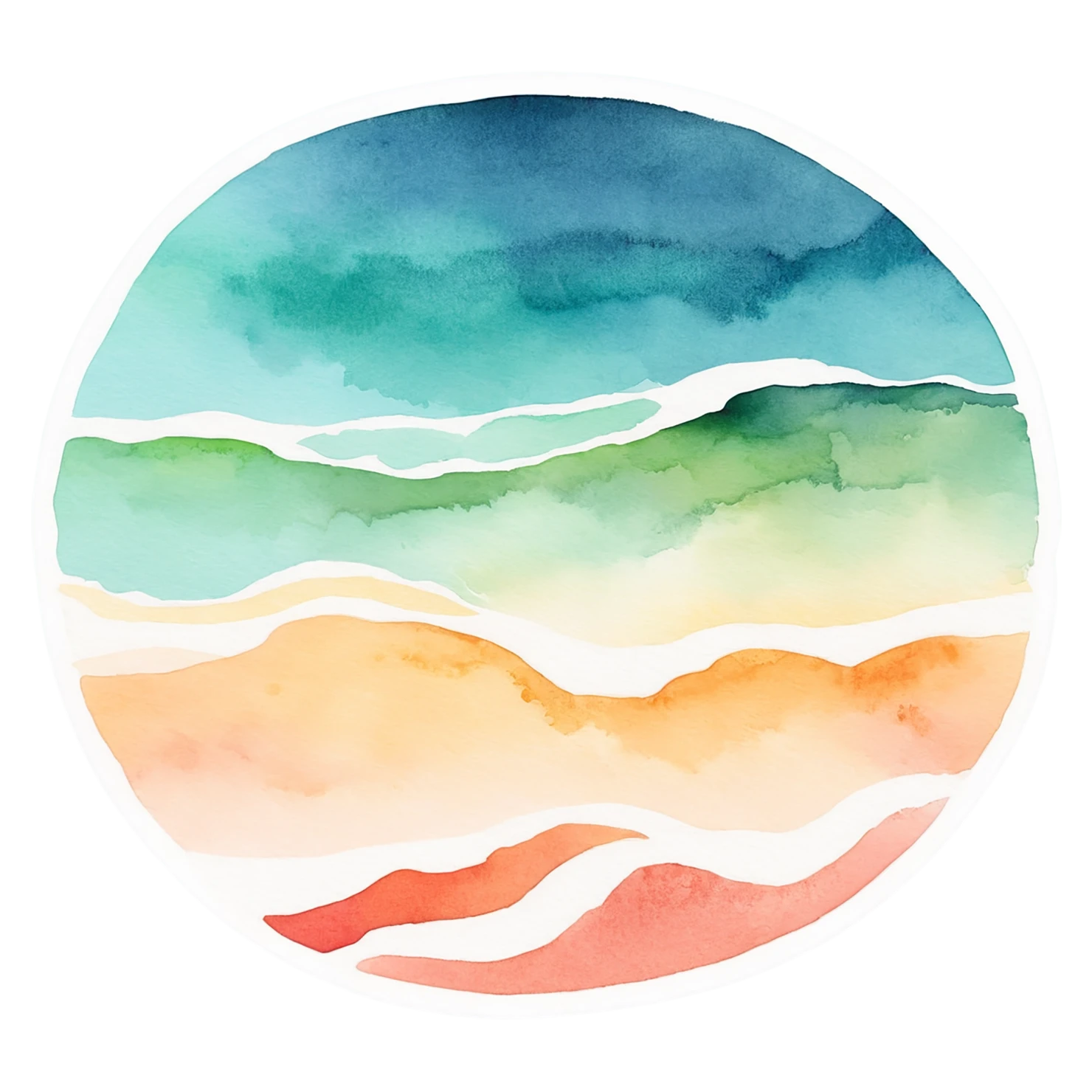 Beach Watercolor sticker isolated on transparent background #12861