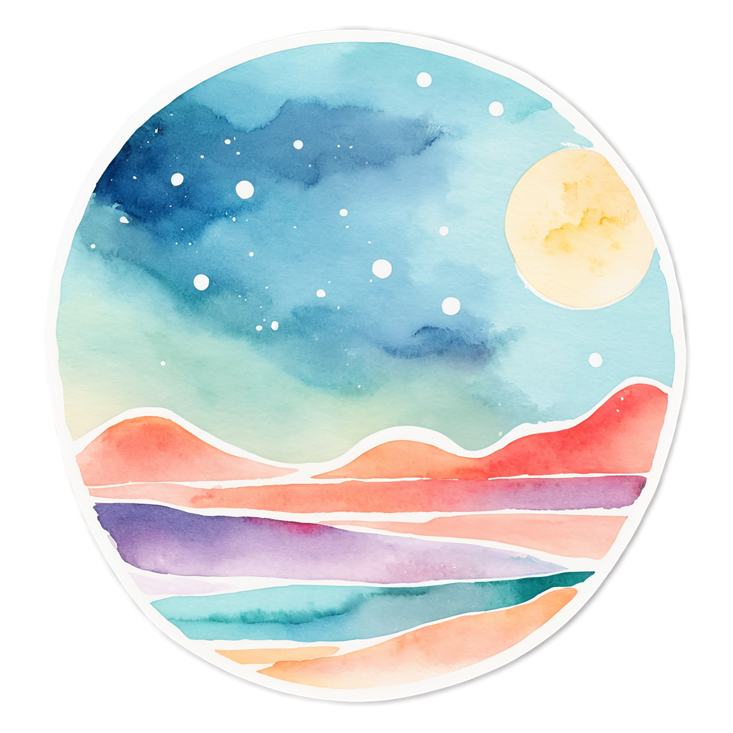 Beach Watercolor sticker isolated on transparent background #12863