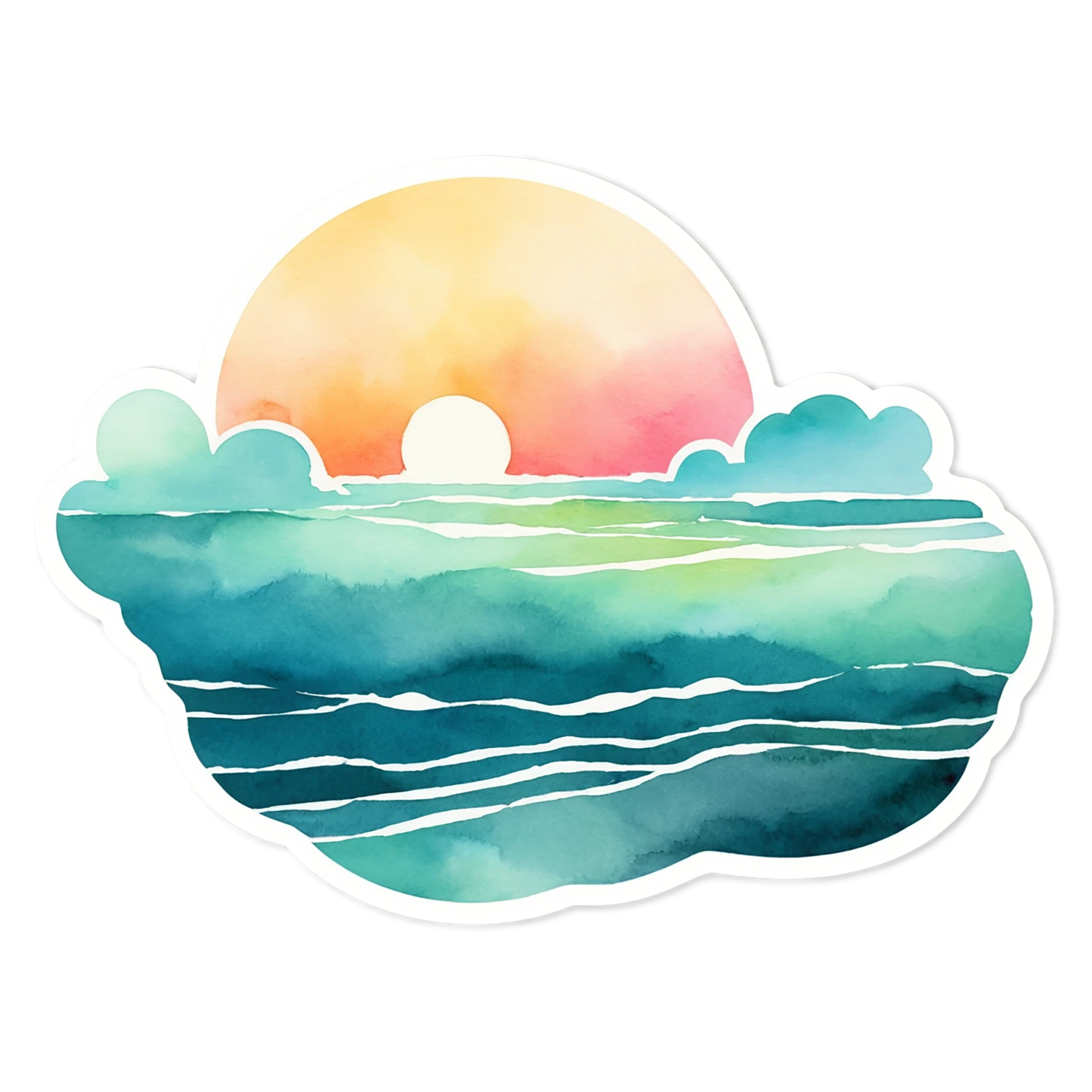 Beach Watercolor sticker isolated on transparent background #12869