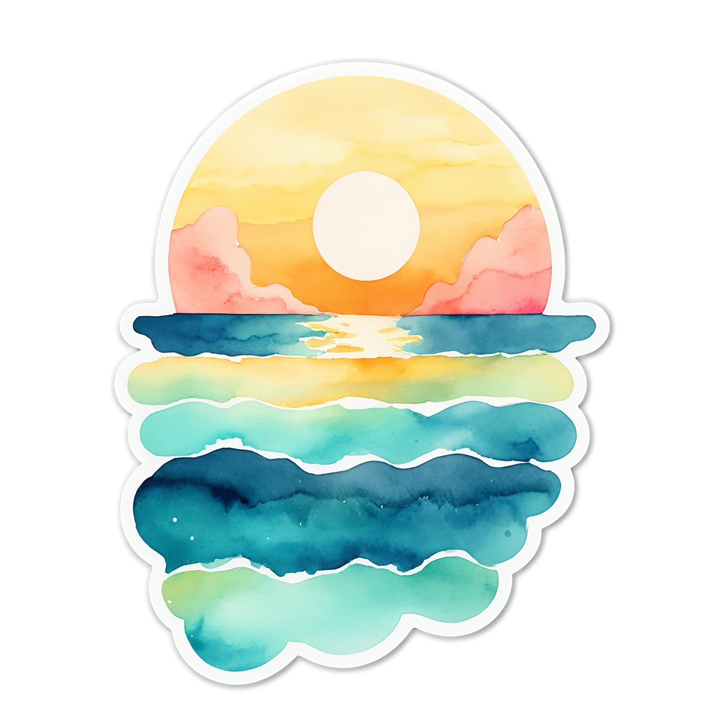 Beach Watercolor sticker isolated on transparent background #12878