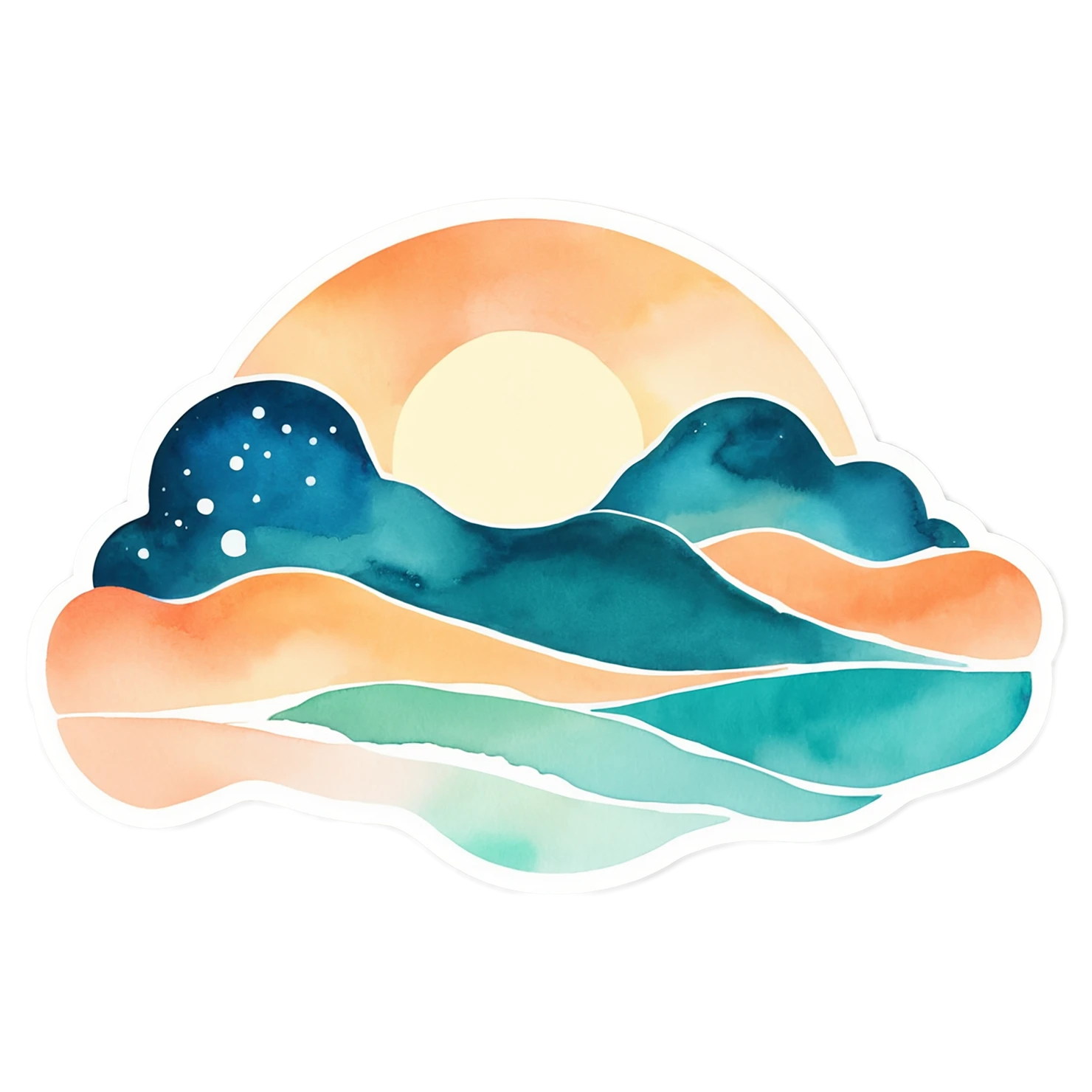 Beach Watercolor sticker isolated on transparent background #12899