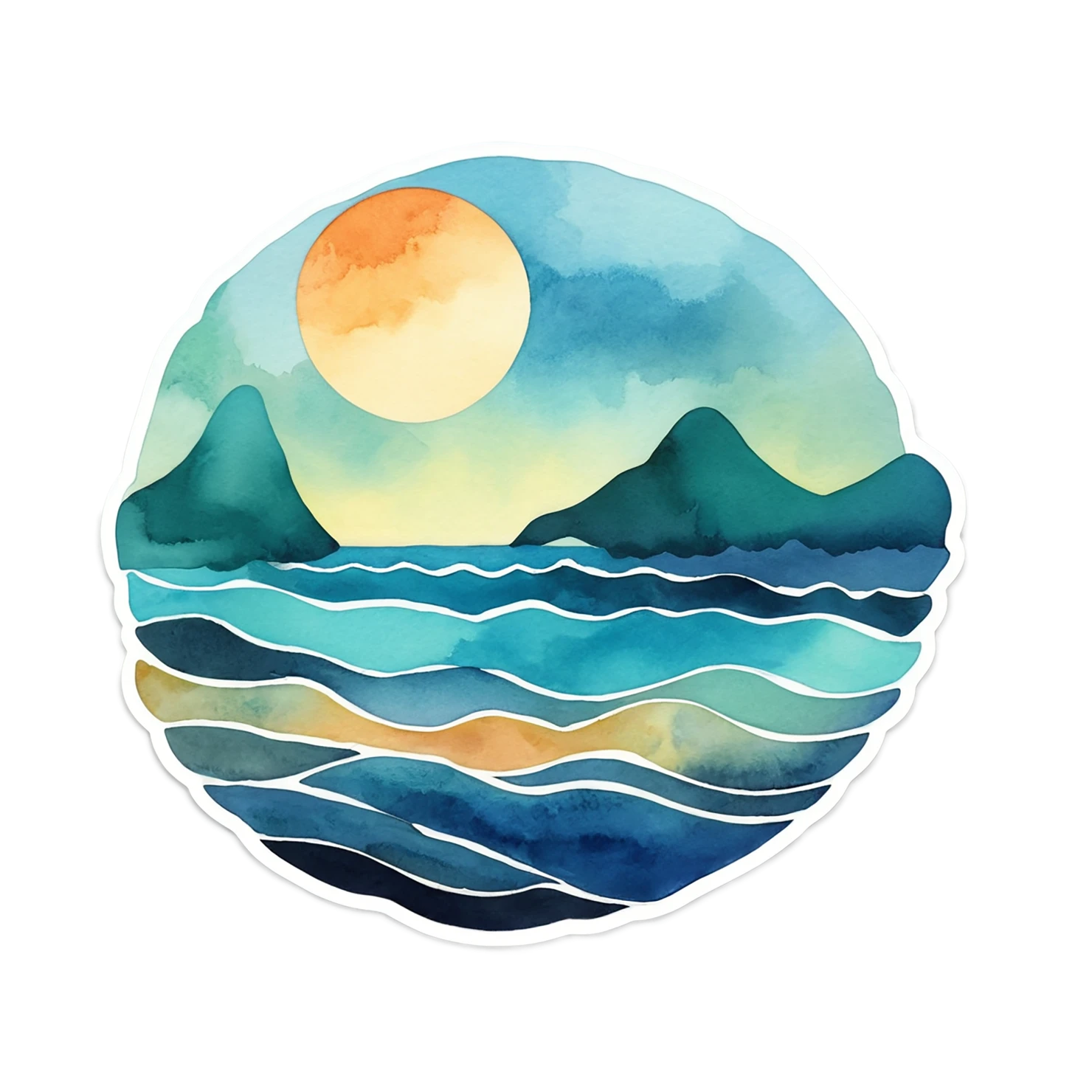 Beach Watercolor sticker isolated on transparent background #12912