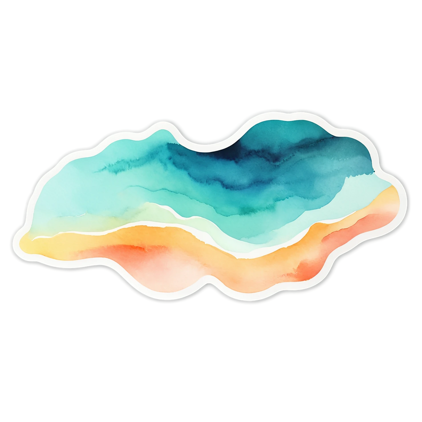 Beach Watercolor sticker isolated on transparent background #12937