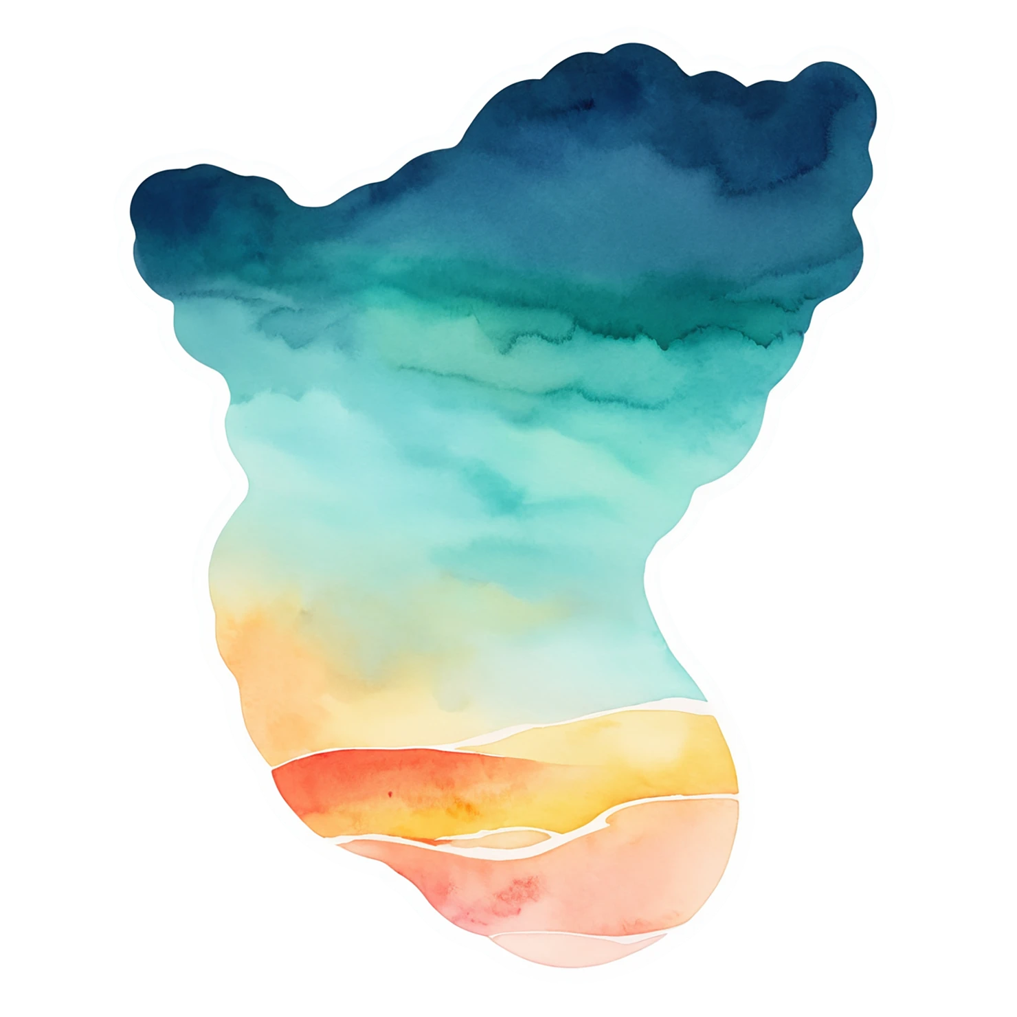 Beach Watercolor sticker isolated on transparent background #12939