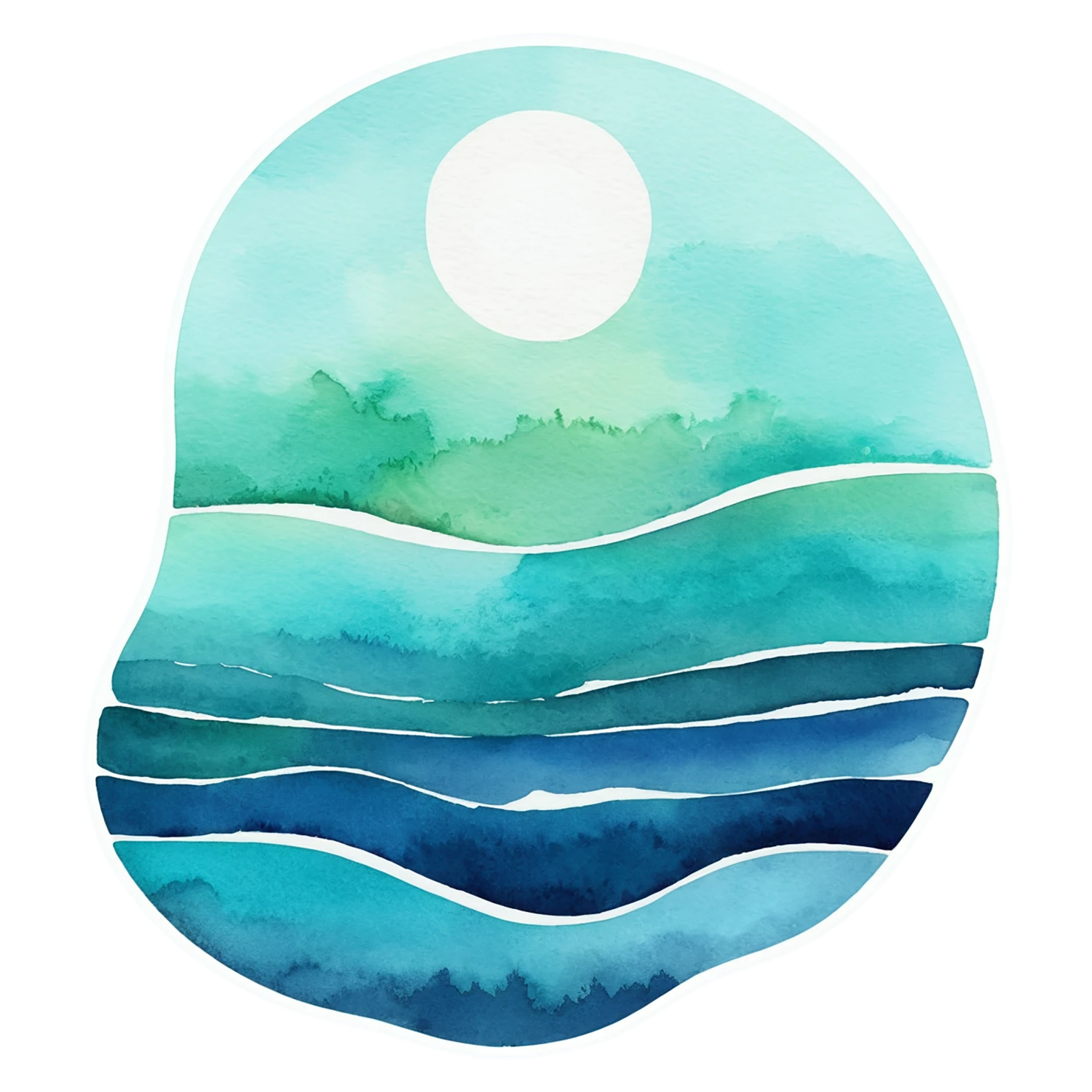 Beach Watercolor sticker isolated on transparent background #12943