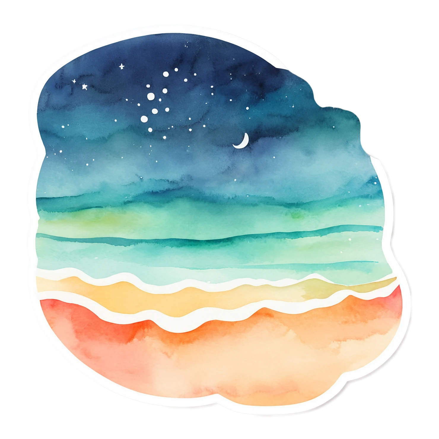 Beach Watercolor sticker isolated on transparent background #12949
