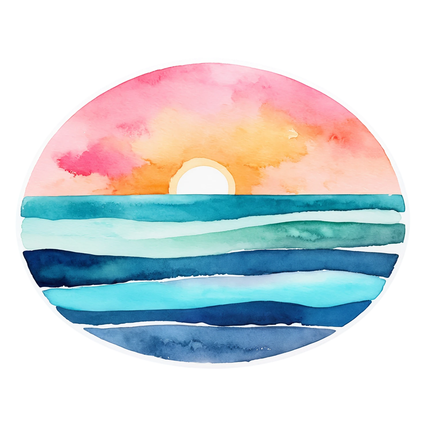 Beach Watercolor sticker isolated on transparent background #12964