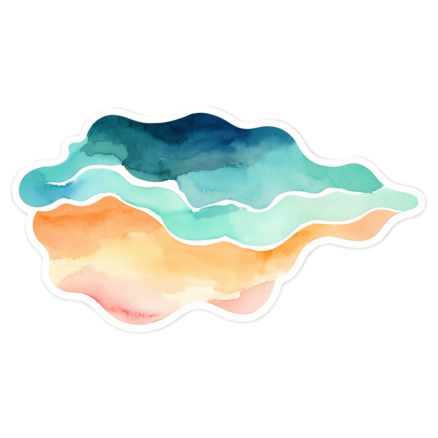 Beach Watercolor sticker isolated on transparent background #12997