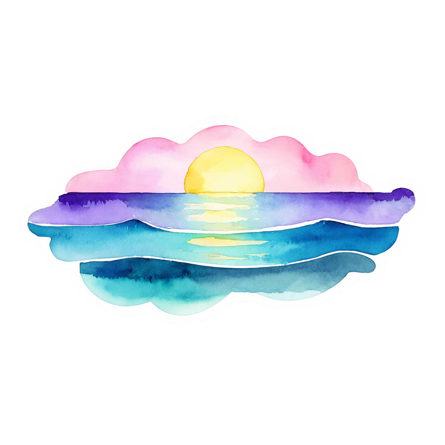 Beach Watercolor sticker isolated on transparent background #13006