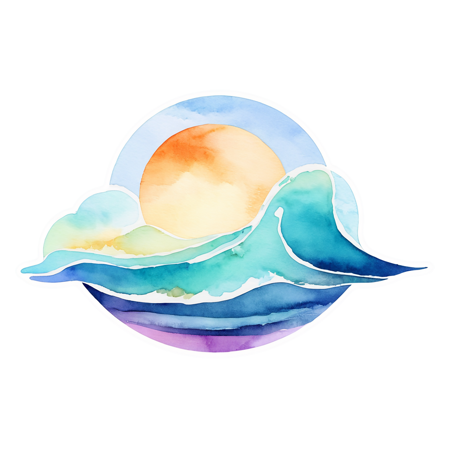 Beach Watercolor sticker isolated on transparent background #13020