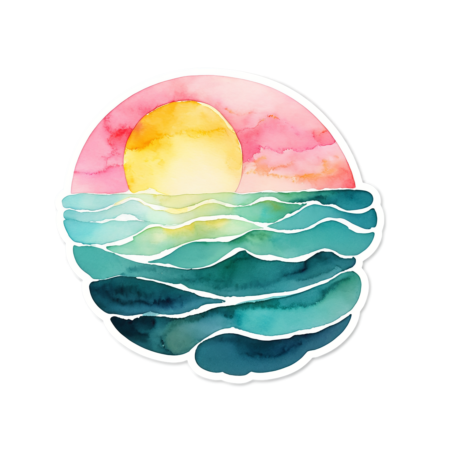 Beach Watercolor sticker isolated on transparent background #13026