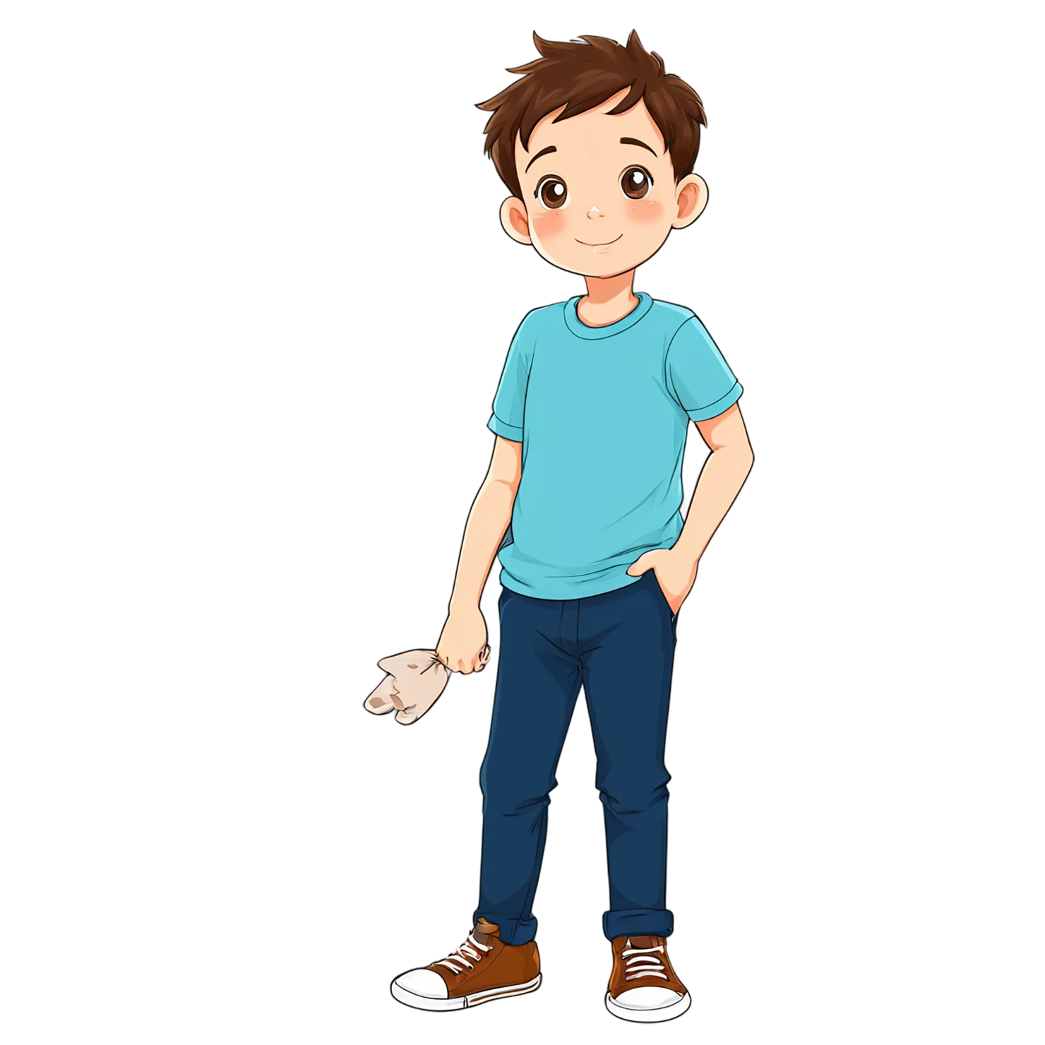 Boy cute sticker isolated on transparent background #13035