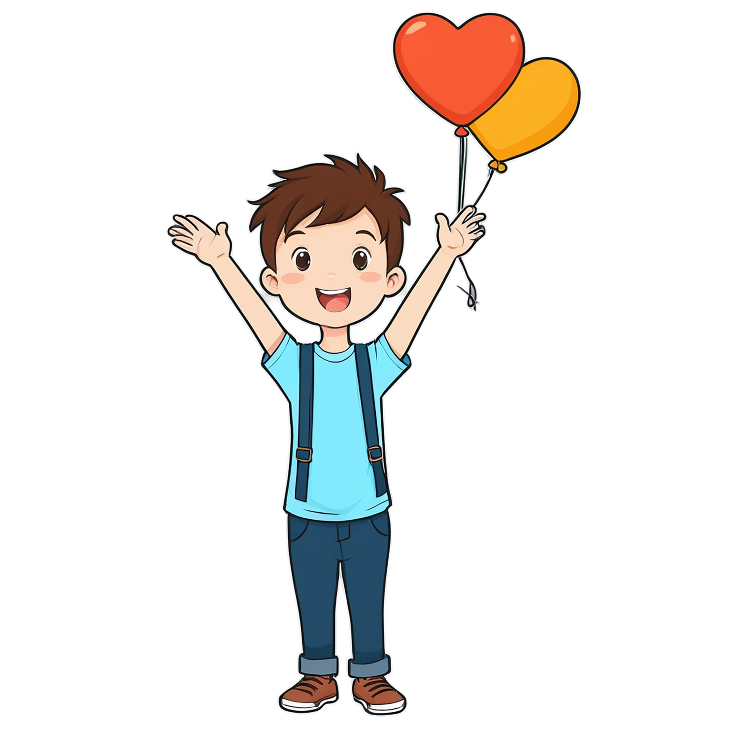 Boy cute sticker isolated on transparent background #13036