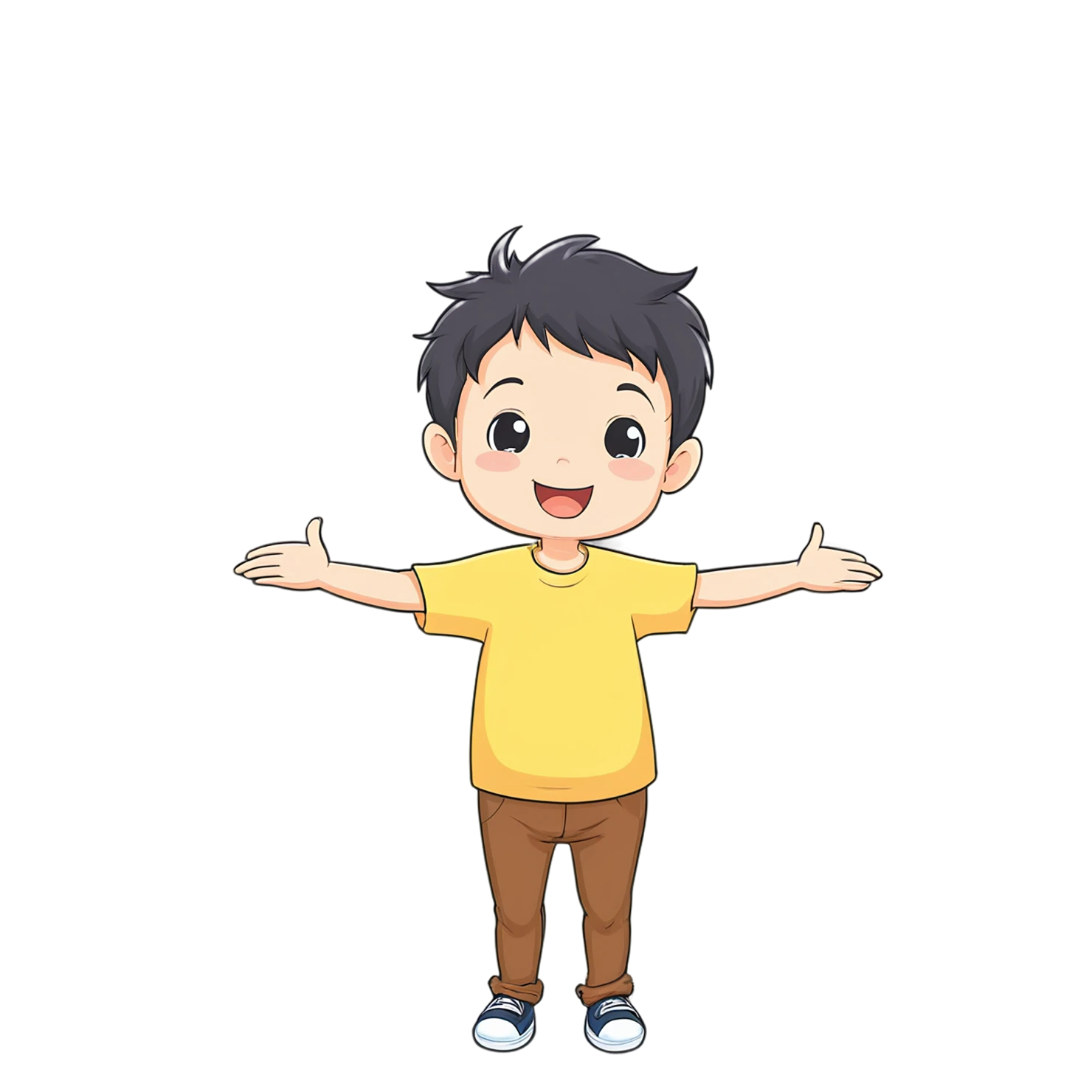 Boy cute sticker isolated on transparent background #13047
