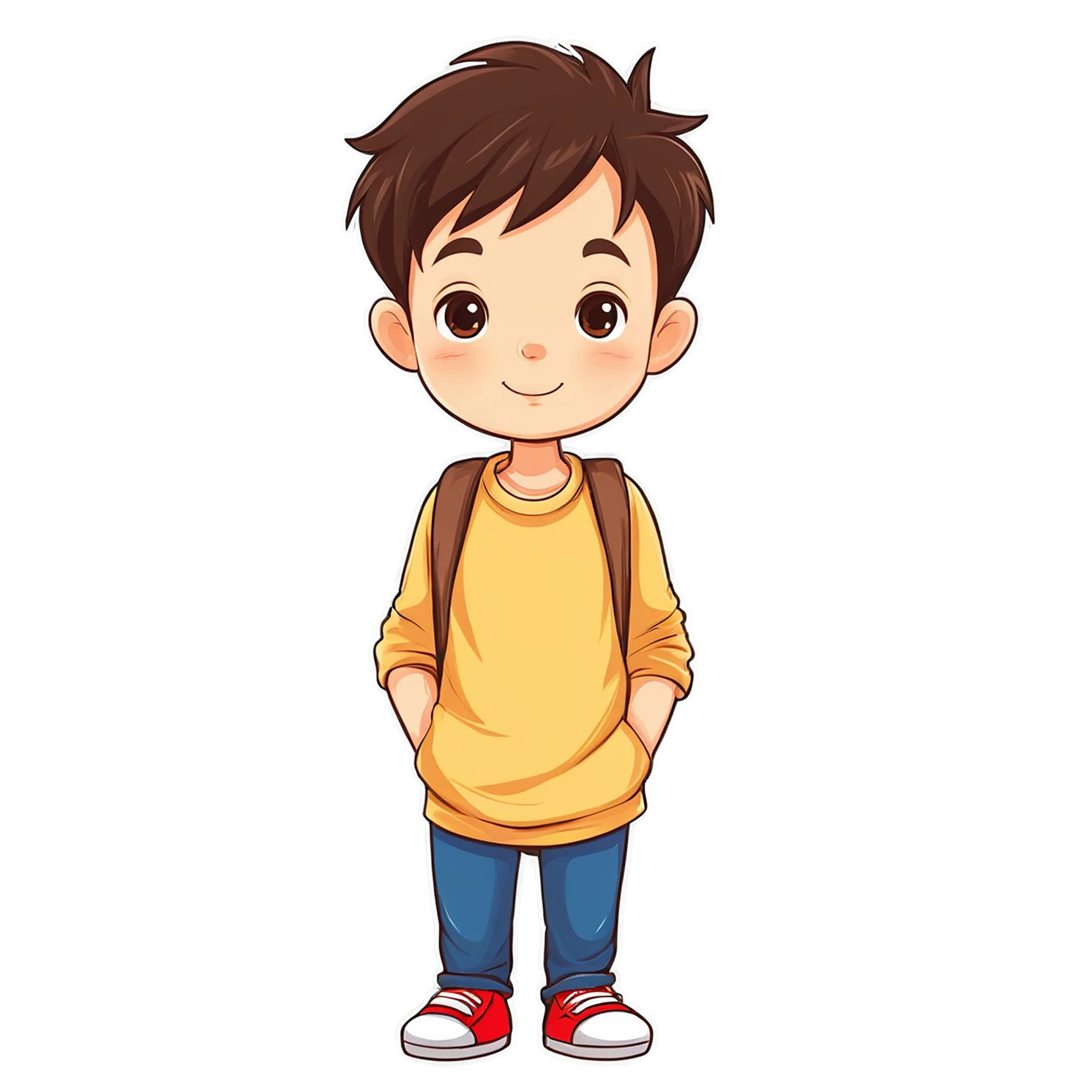 Boy cute sticker isolated on transparent background #13049