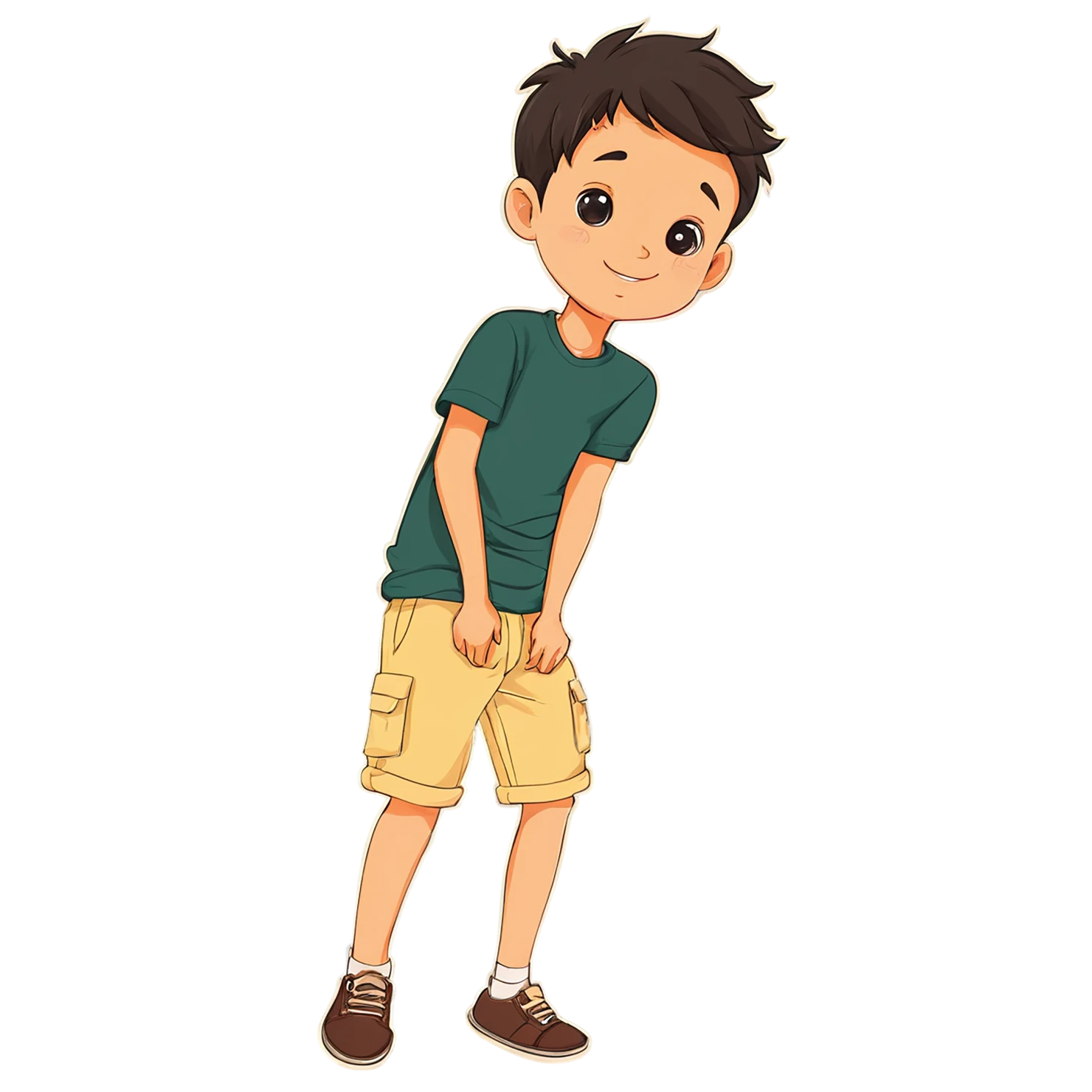 Boy cute sticker isolated on transparent background #13064