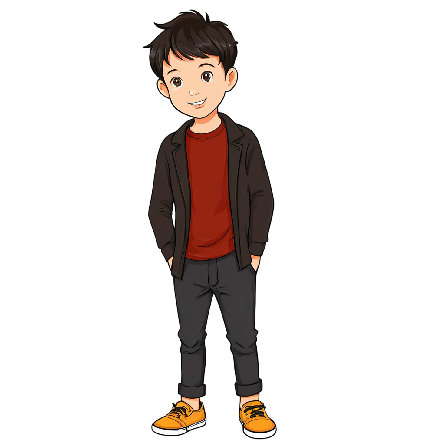 Boy cute sticker isolated on transparent background #13071