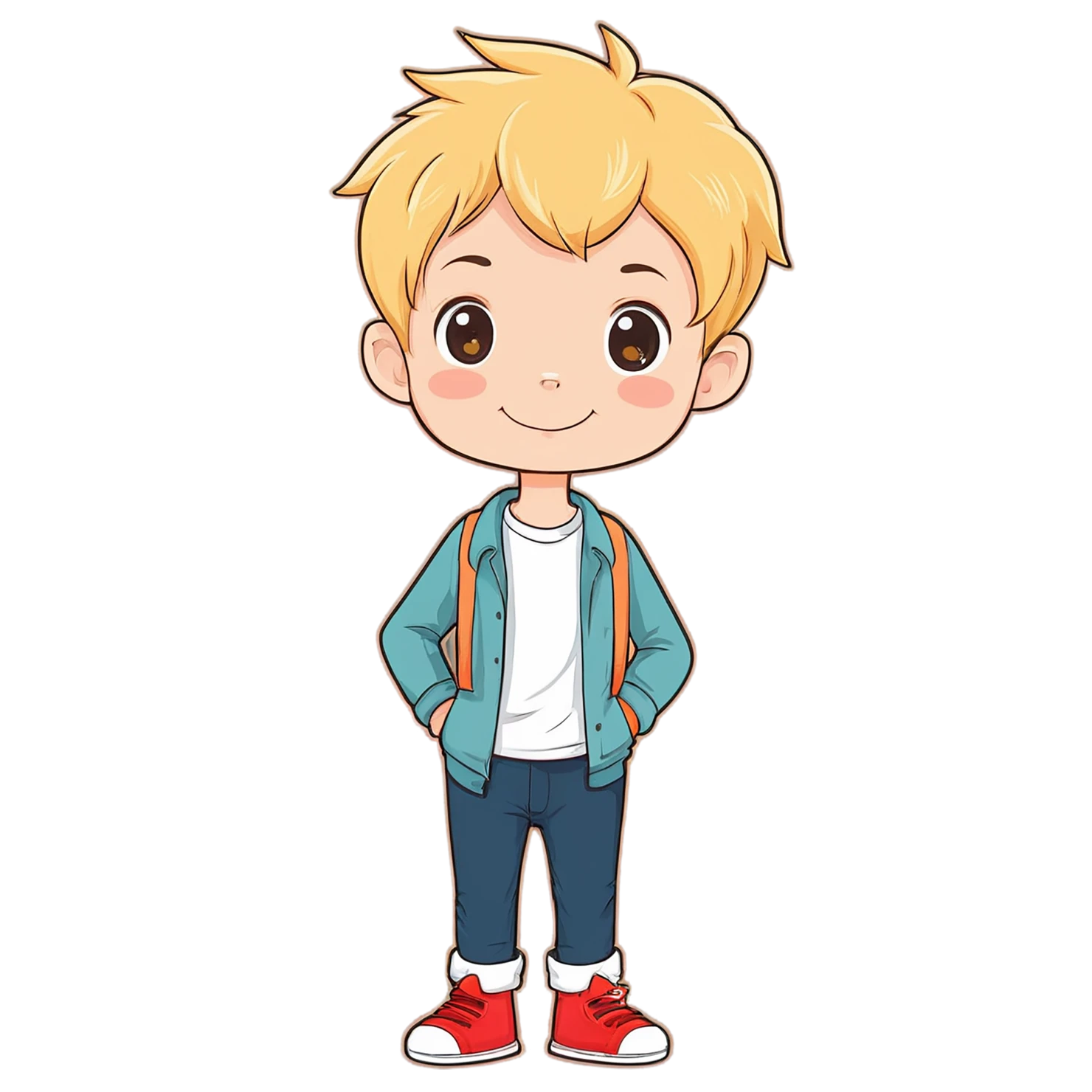 Boy cute sticker isolated on transparent background #13075