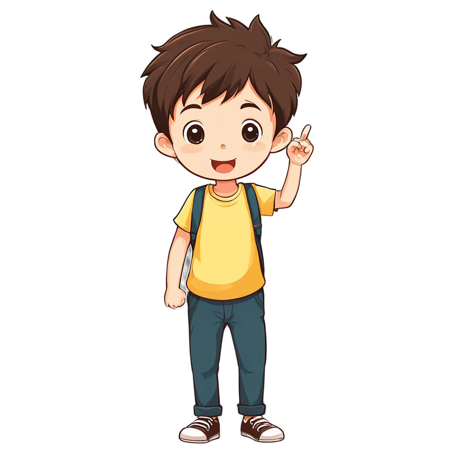 Boy cute sticker isolated on transparent background #13078