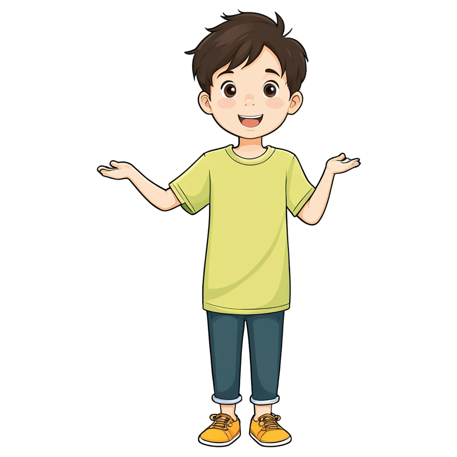 Boy cute sticker isolated on transparent background #13079