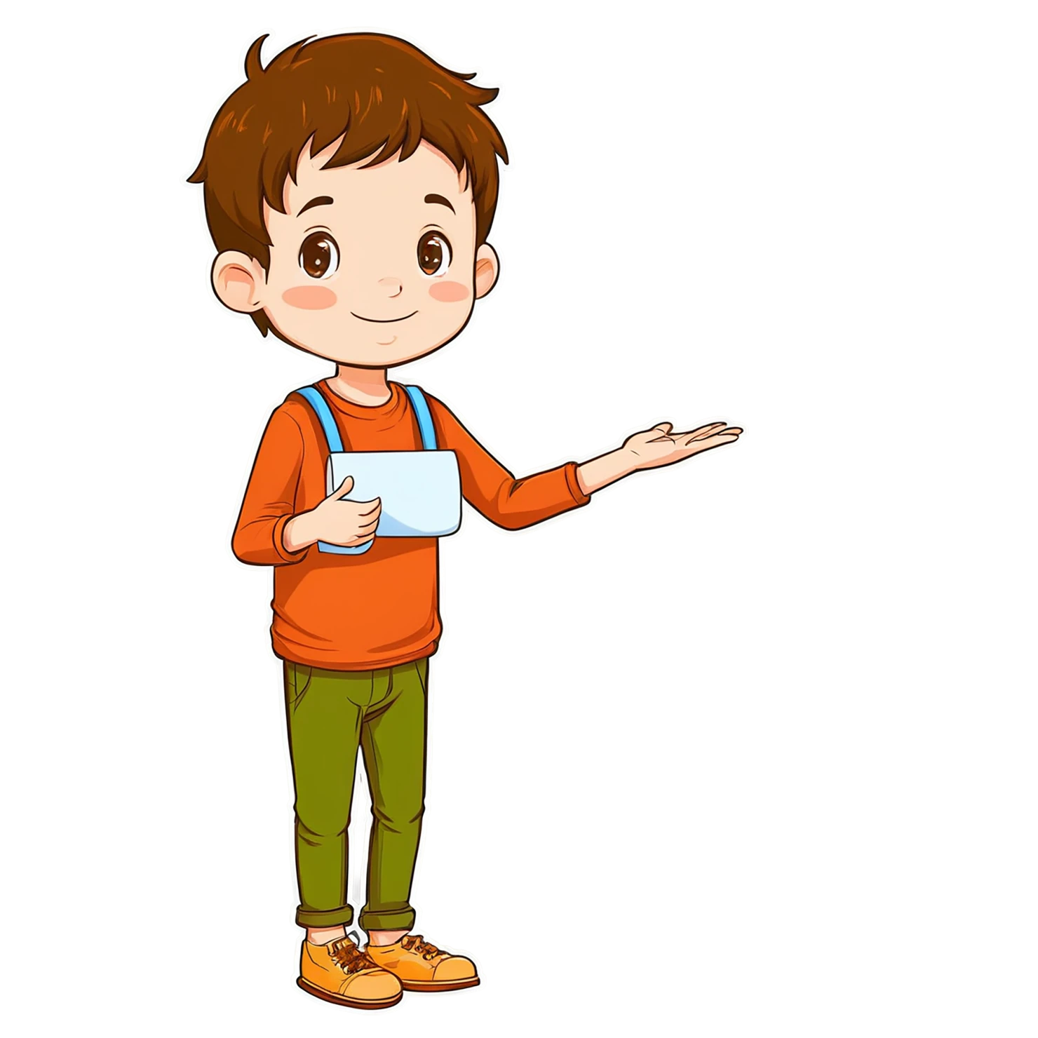 Boy cute sticker isolated on transparent background #13081