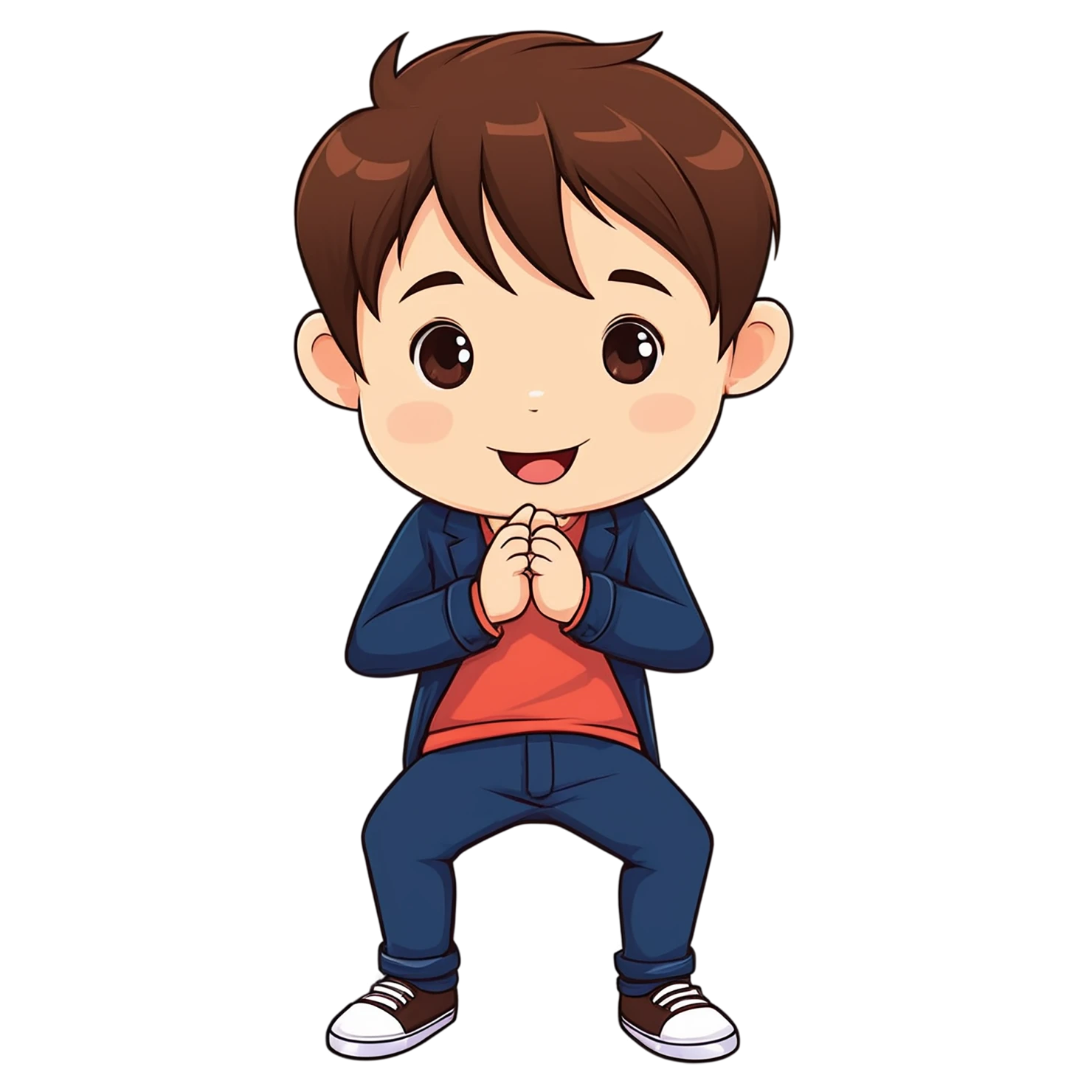 Boy cute sticker isolated on transparent background #13095