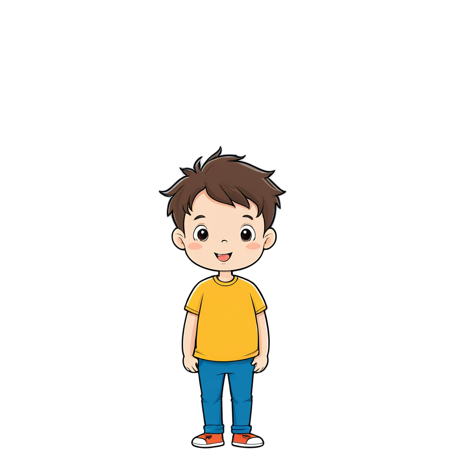 Boy cute sticker isolated on transparent background #13103