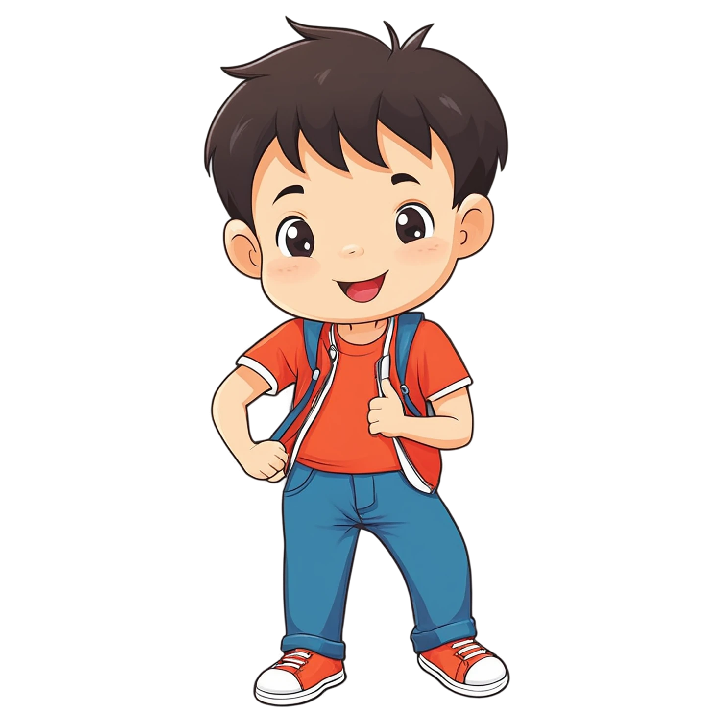 Boy cute sticker isolated on transparent background #13107