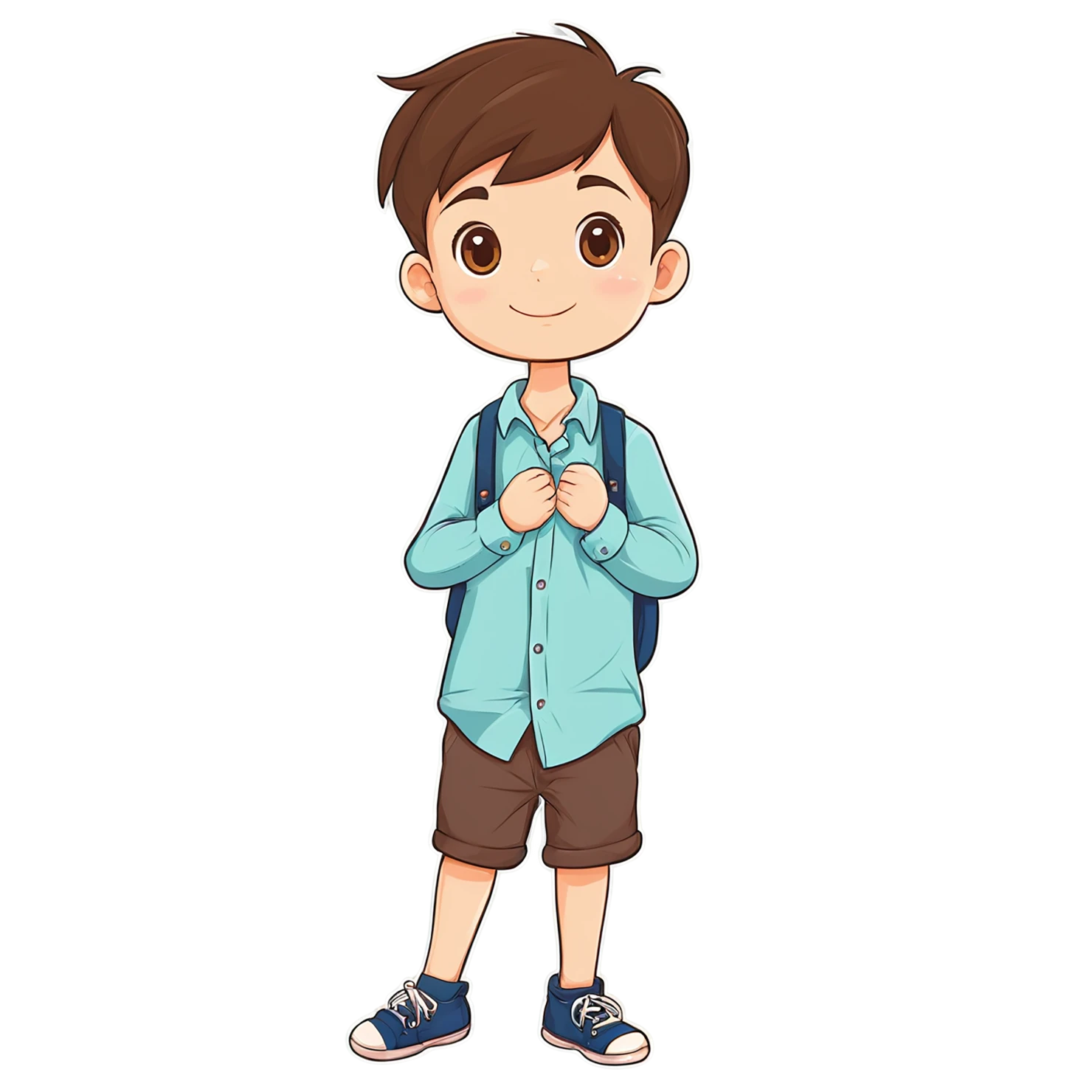 Boy cute sticker isolated on transparent background #13115