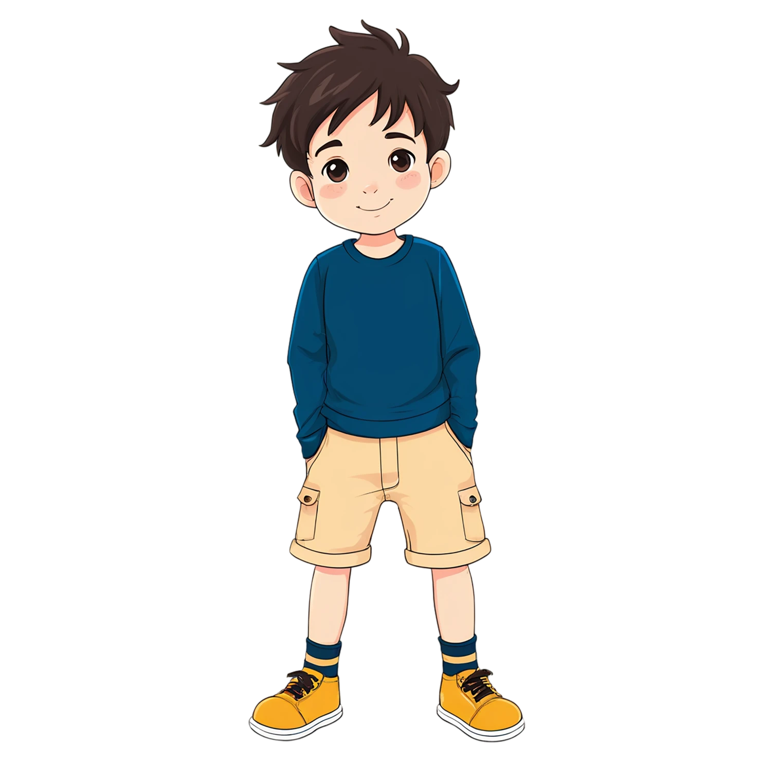 Boy cute sticker isolated on transparent background #13121