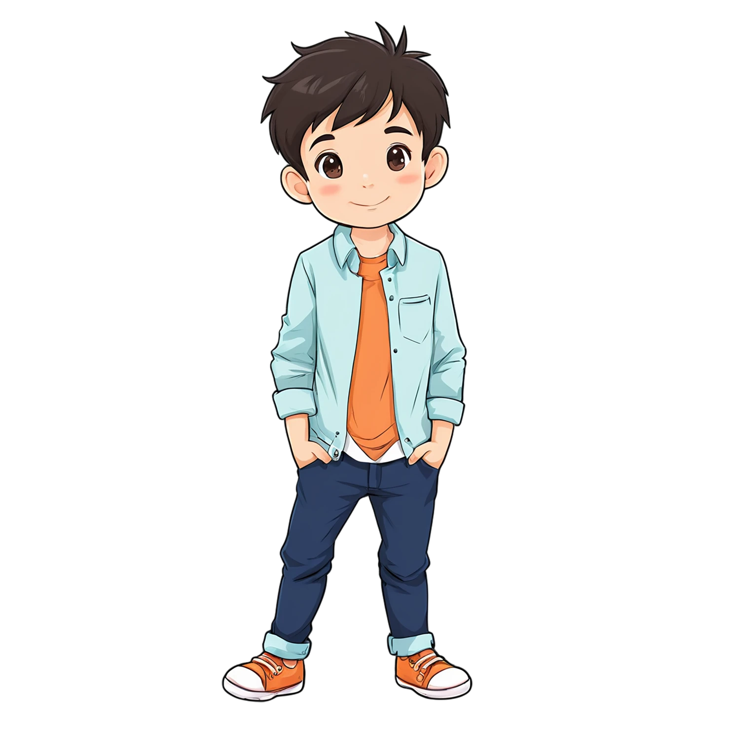 Boy cute sticker isolated on transparent background #13122