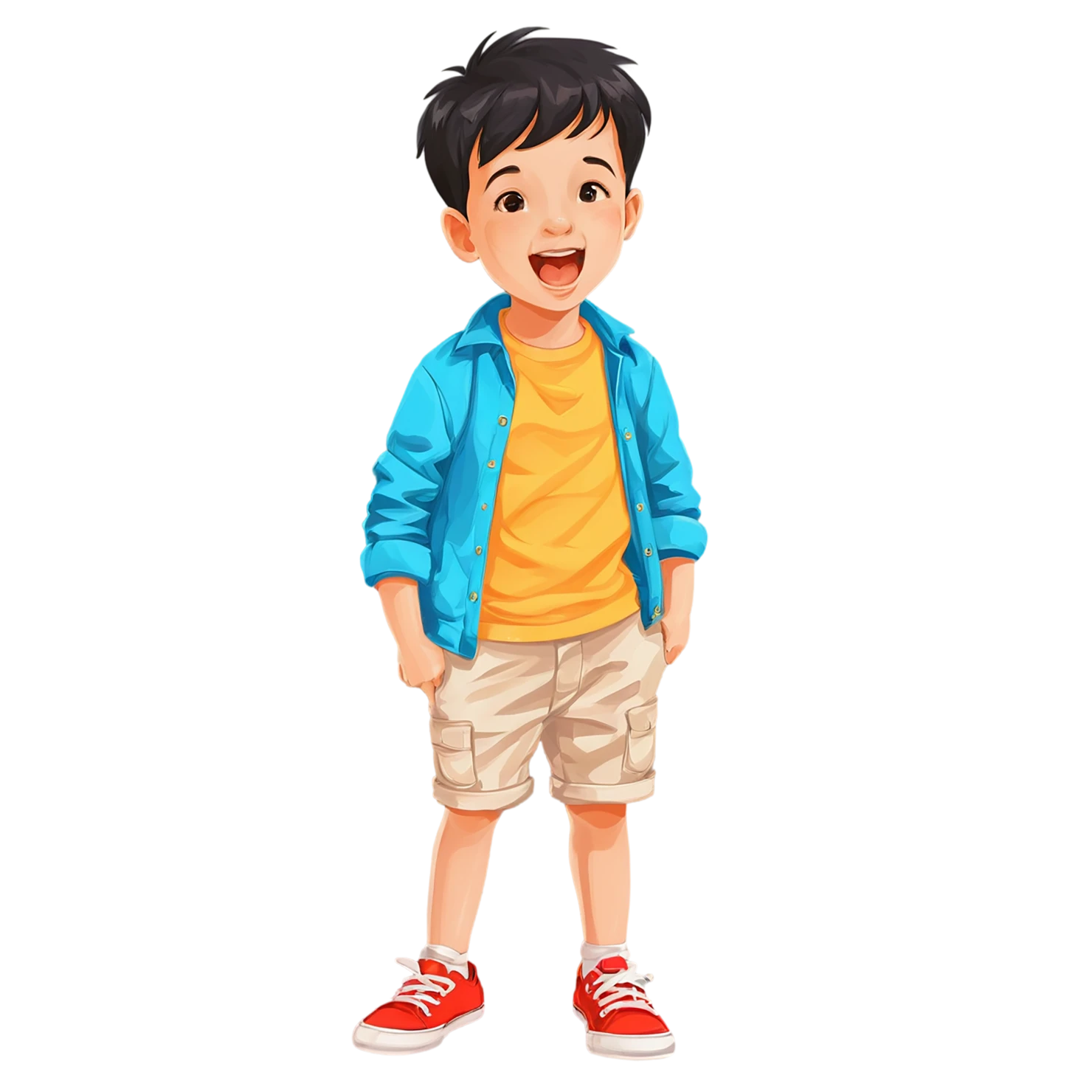 Boy cute sticker isolated on transparent background #13131