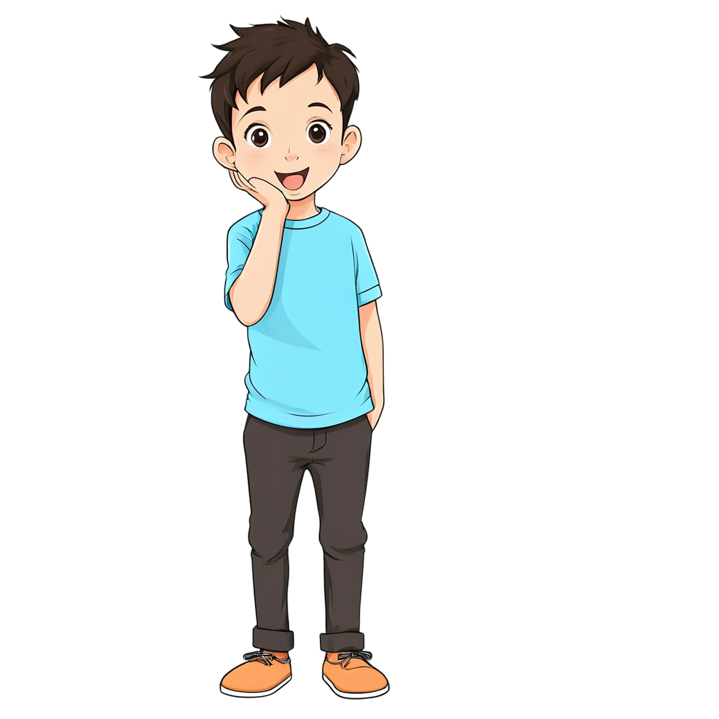 Boy cute sticker isolated on transparent background #13134