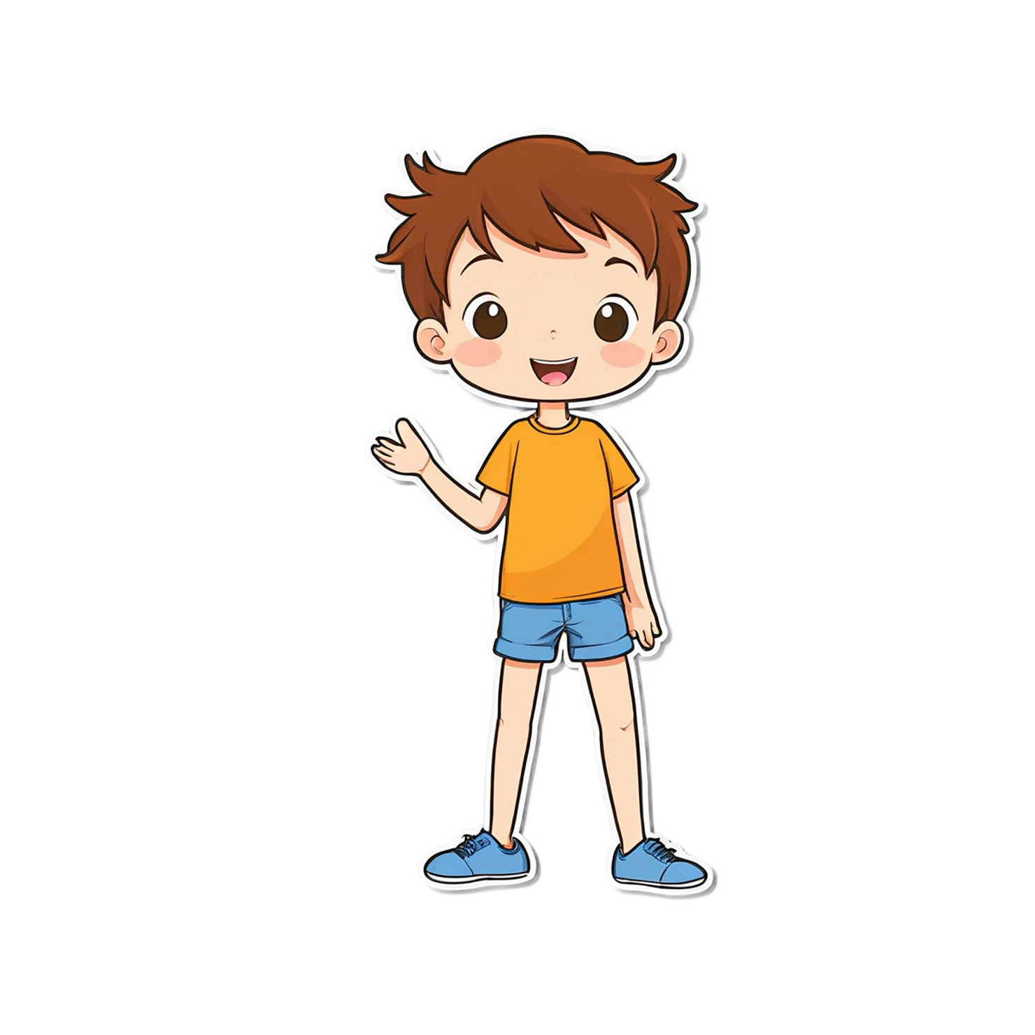 Boy cute sticker isolated on transparent background #13141