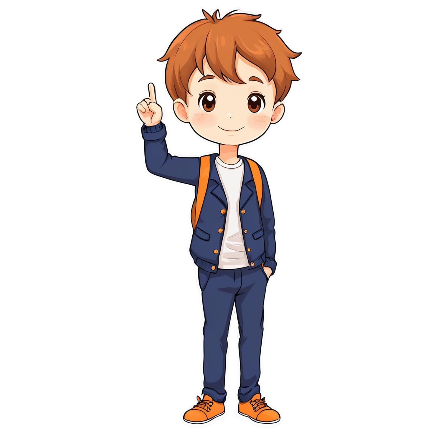 Boy cute sticker isolated on transparent background #13142