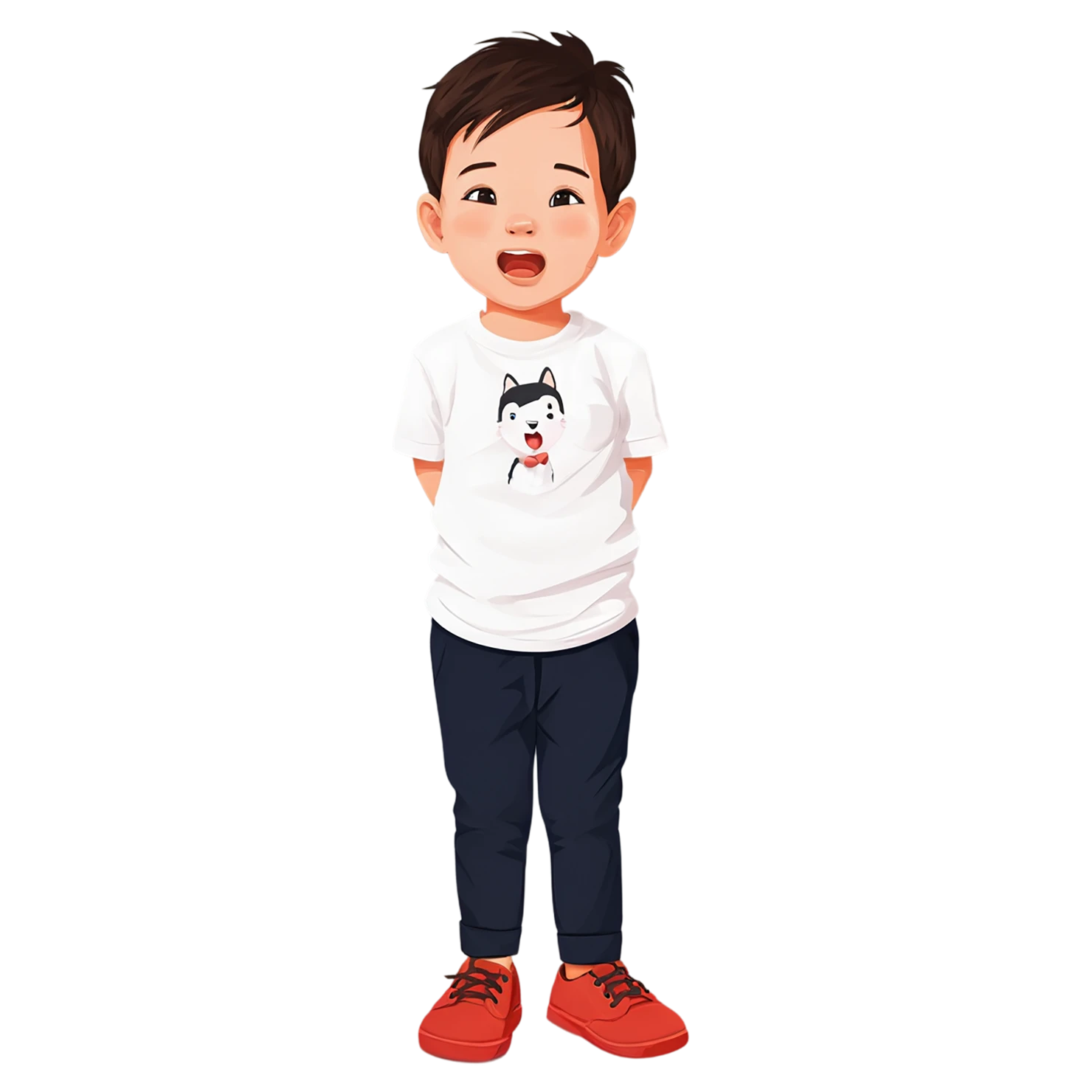Boy cute sticker isolated on transparent background #13144