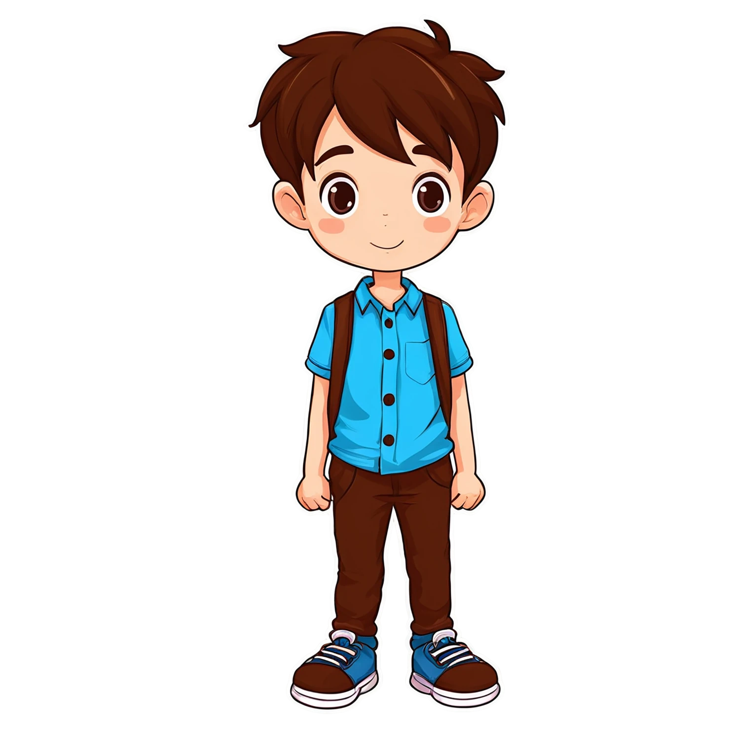 Boy cute sticker isolated on transparent background #13145