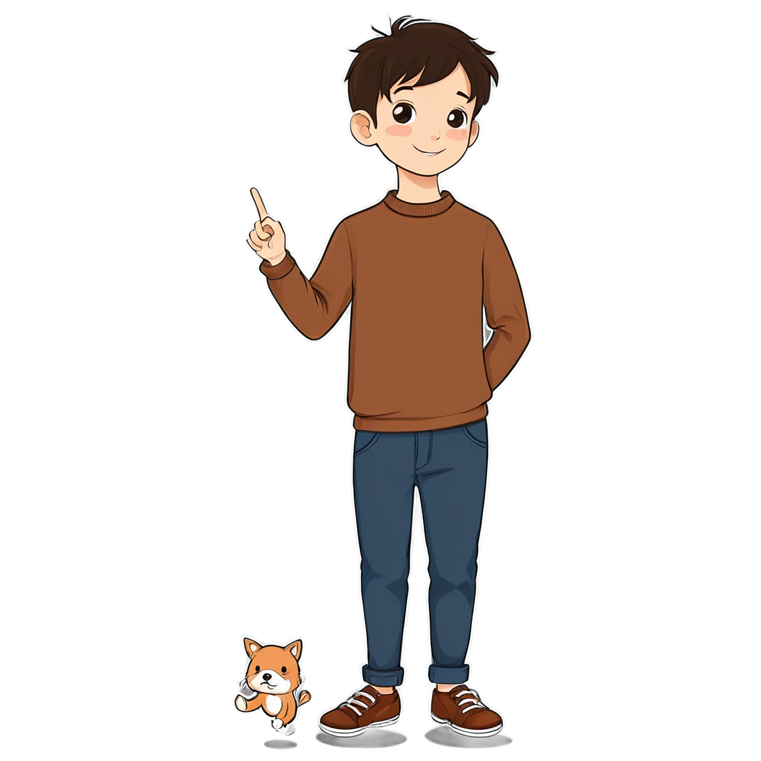 Boy cute sticker isolated on transparent background #13151