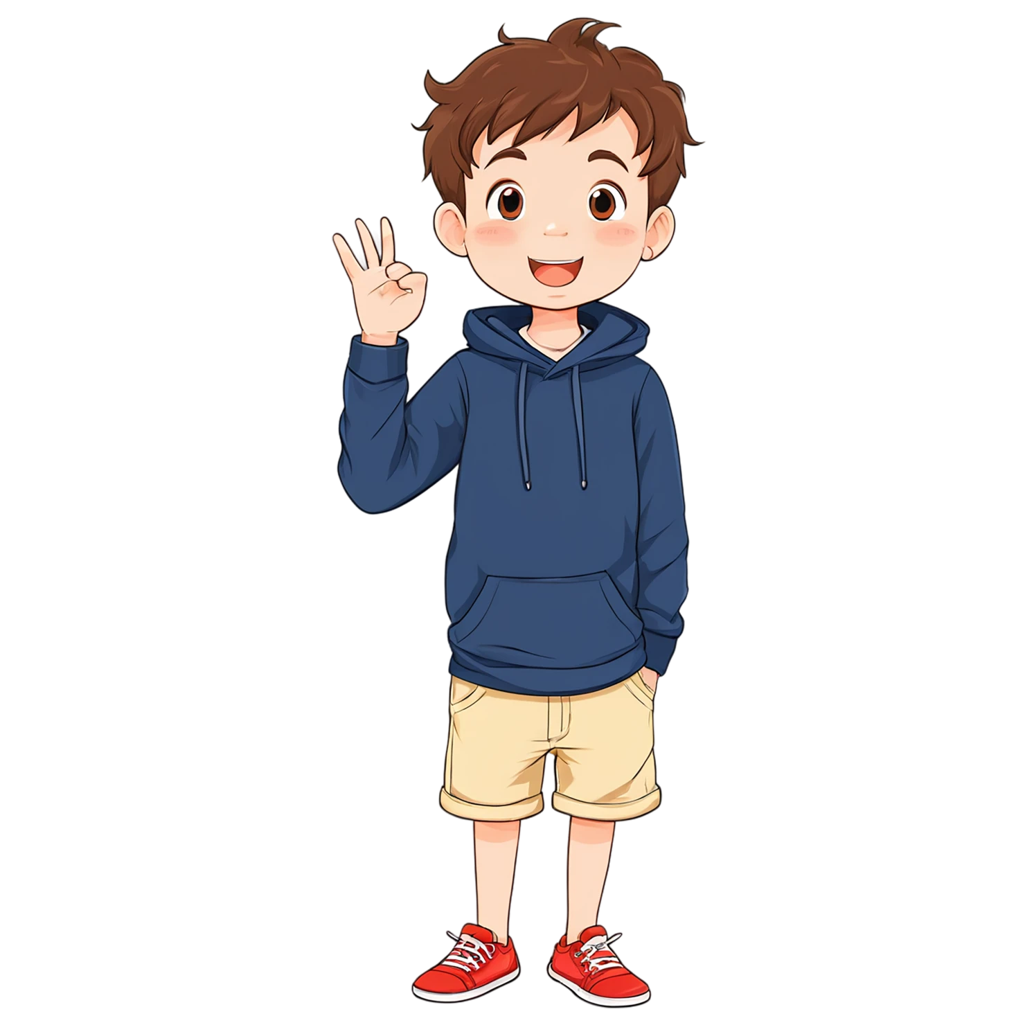 Boy cute sticker isolated on transparent background #13152