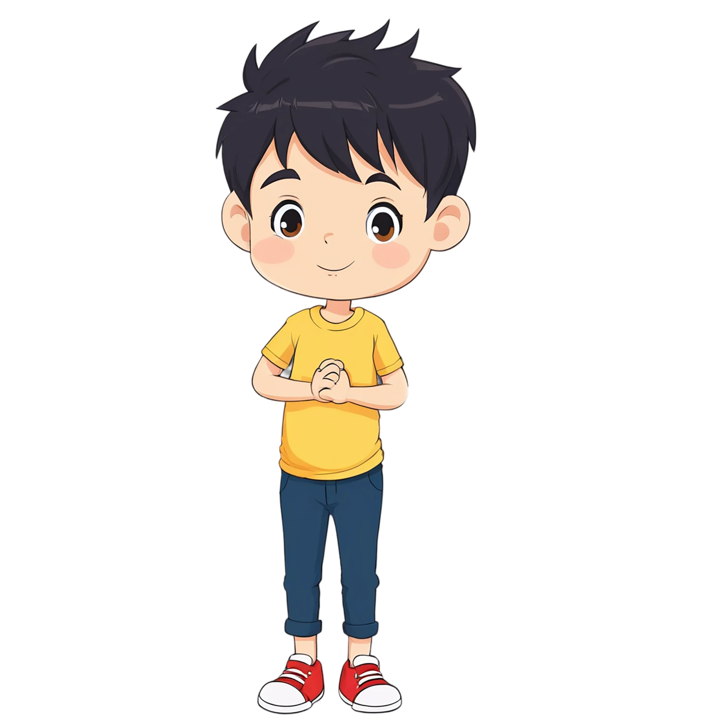 Boy cute sticker isolated on transparent background #13153
