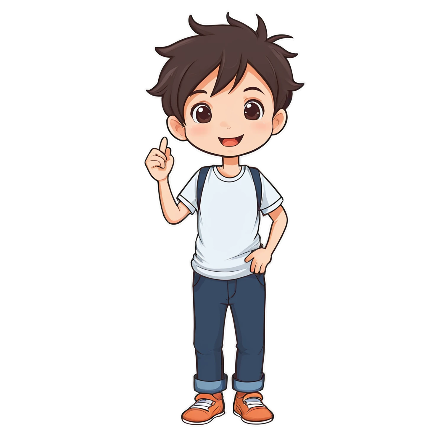 Boy cute sticker isolated on transparent background #13157