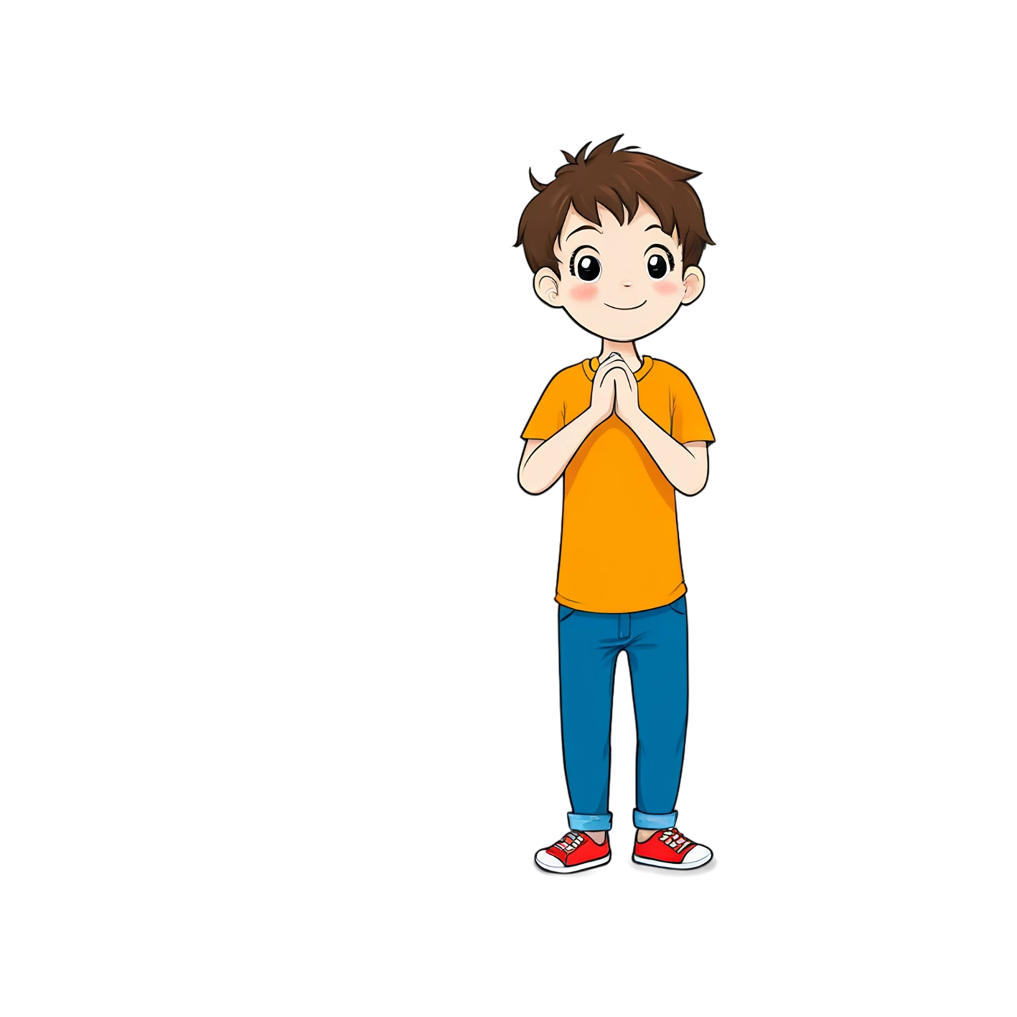 Boy cute sticker isolated on transparent background #13160